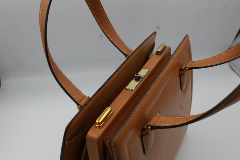 60's Hermes Vintage Pullman Brown Leather Bag For Sale 1