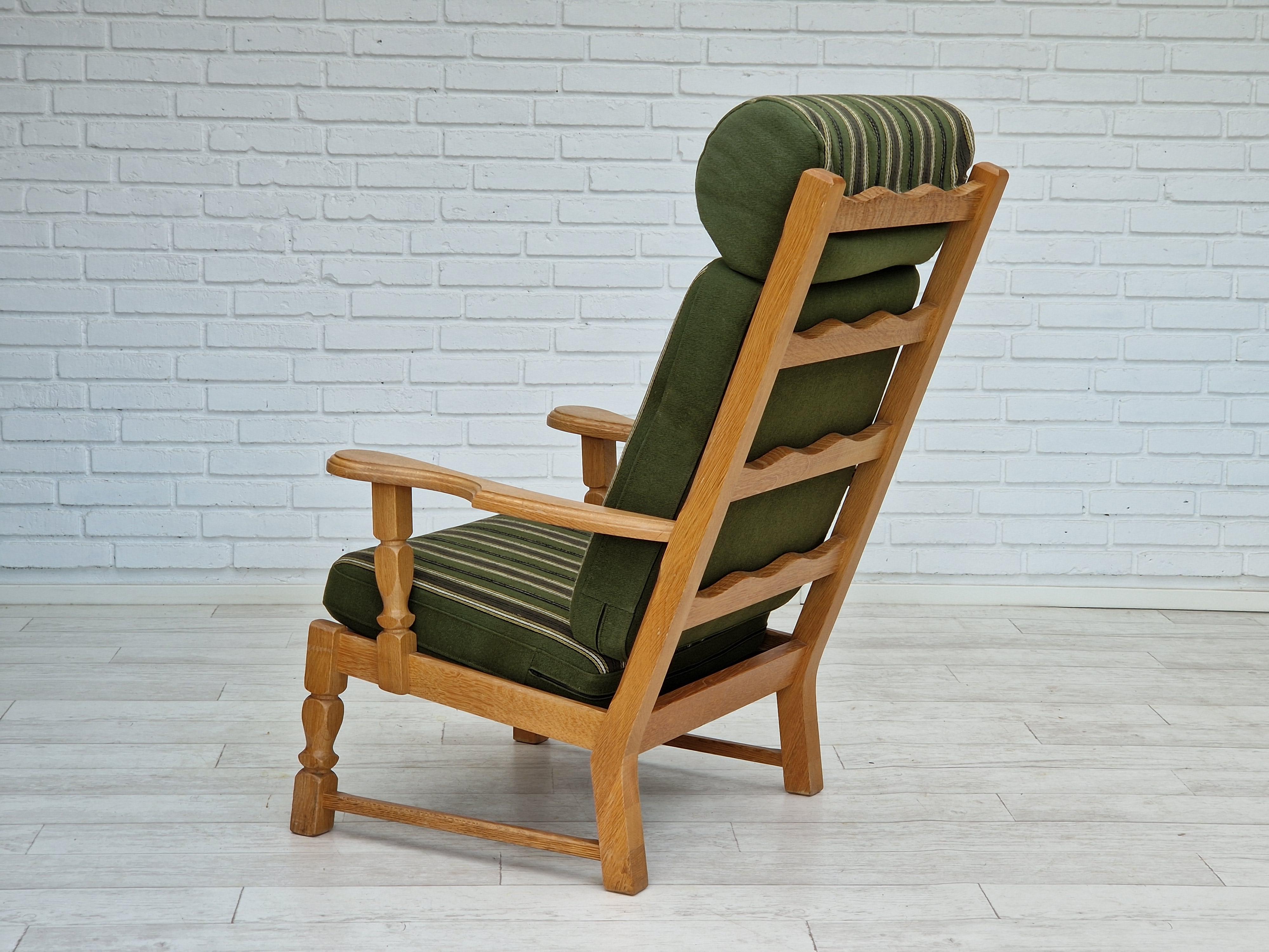 60s, Highback Armchair, Danish Design, Henning Kjærnulf Style, Original For Sale 3