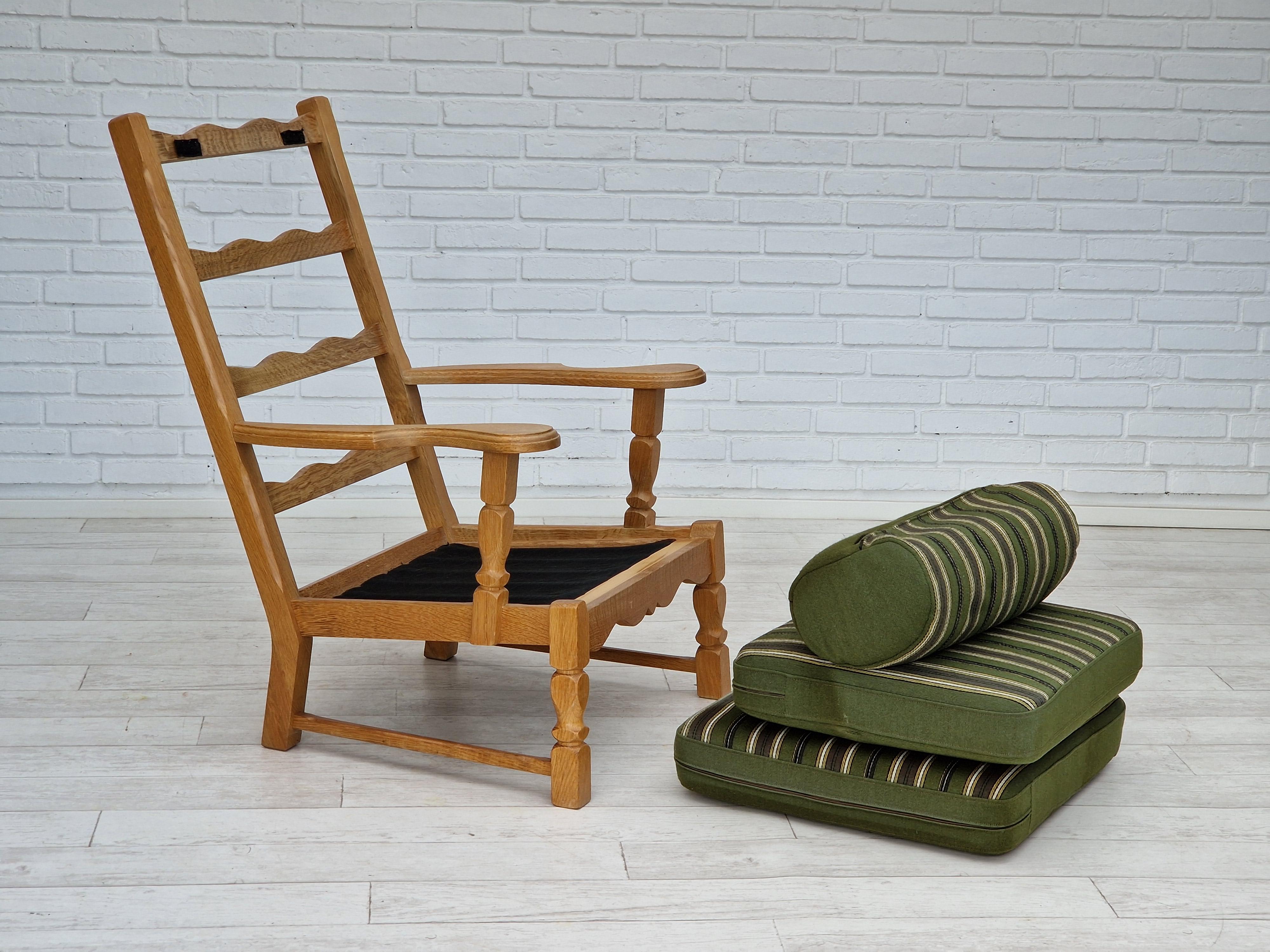 60s, Highback Armchair, Danish Design, Henning Kjærnulf Style, Original For Sale 6