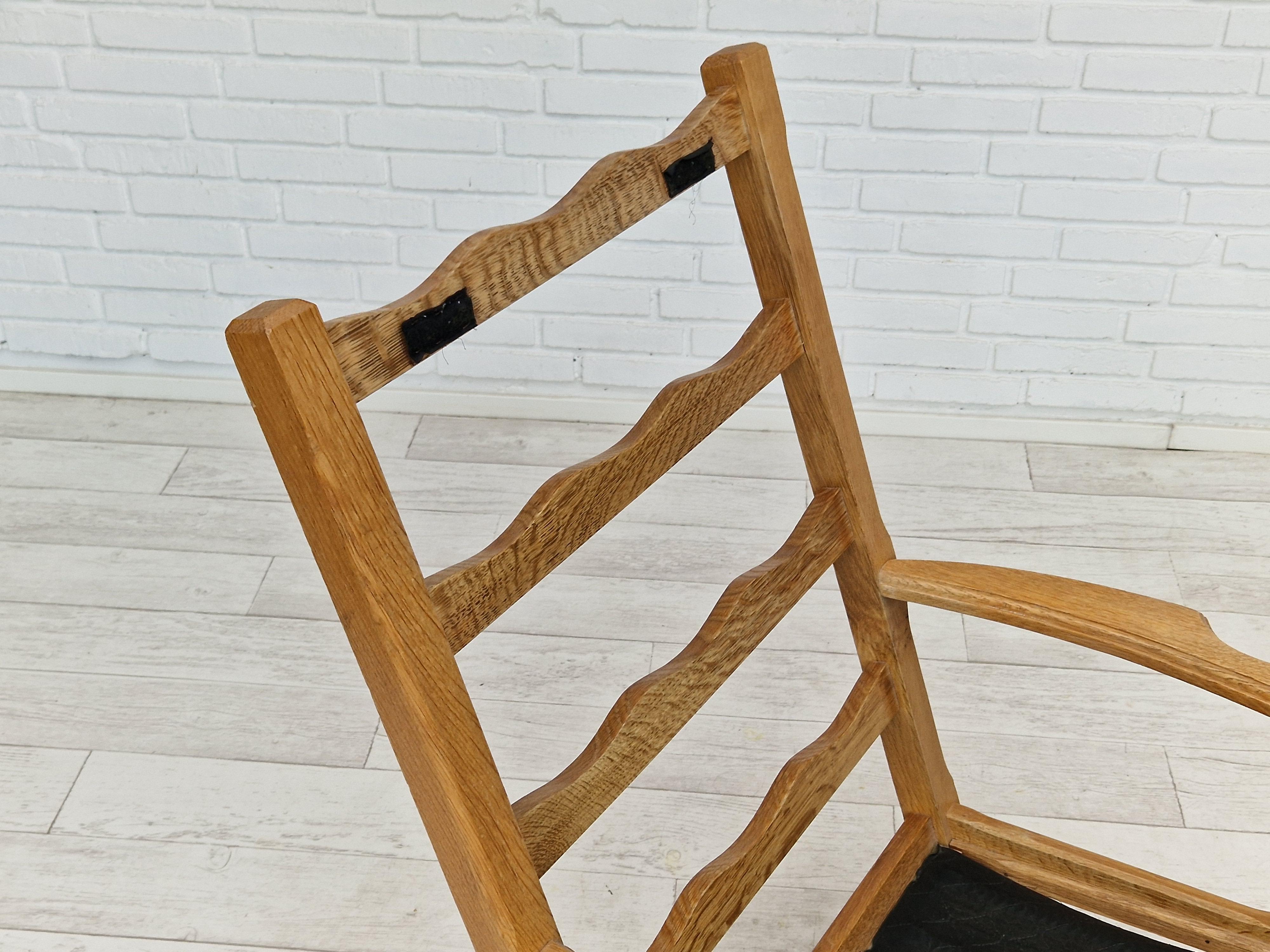 Années 60, fauteuil à dossier haut, design danois, style Henning Kjærnulf, original. en vente 7