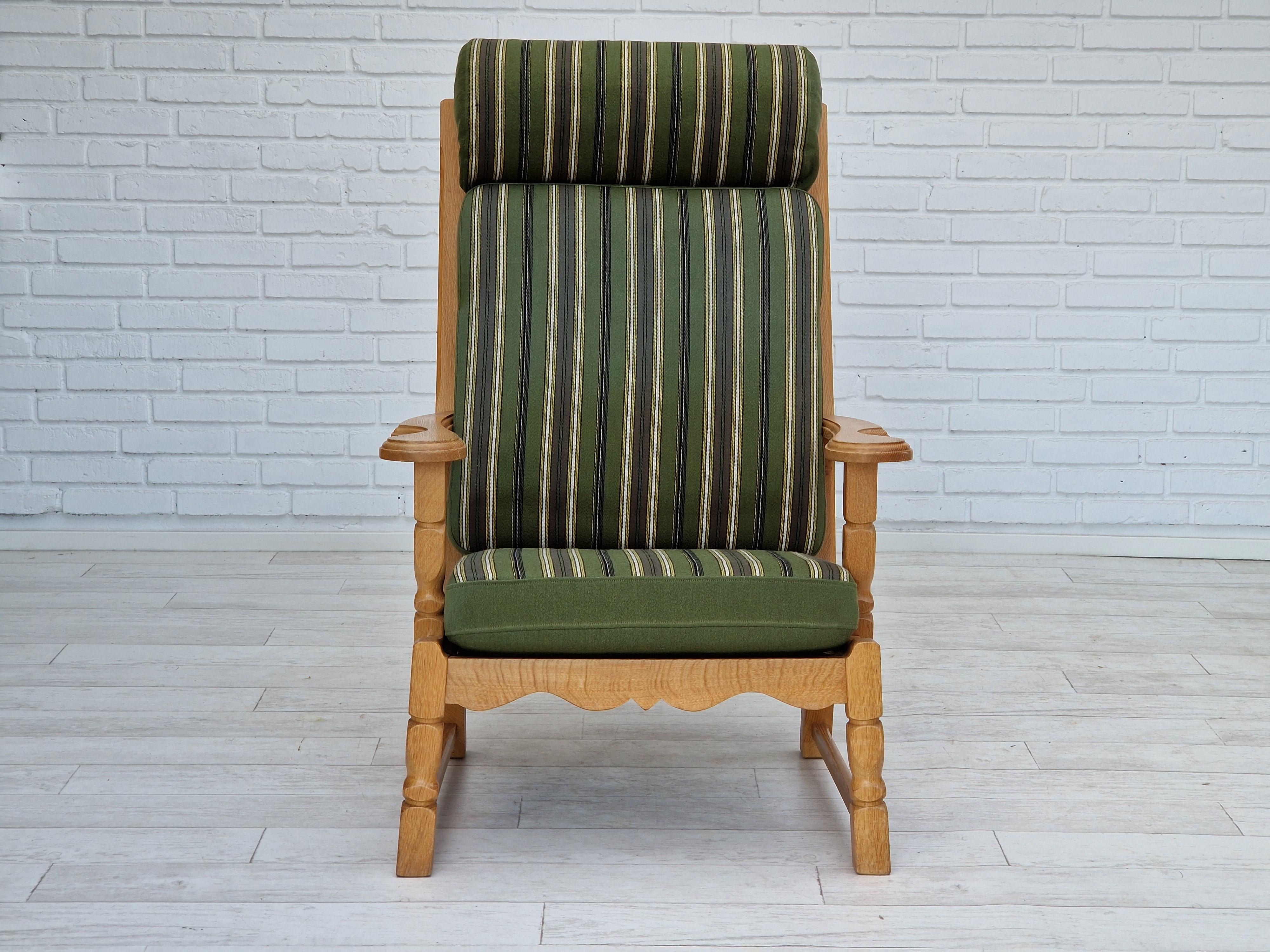 60s, Highback Armchair, Danish Design, Henning Kjærnulf Style, Original In Good Condition For Sale In Tarm, 82
