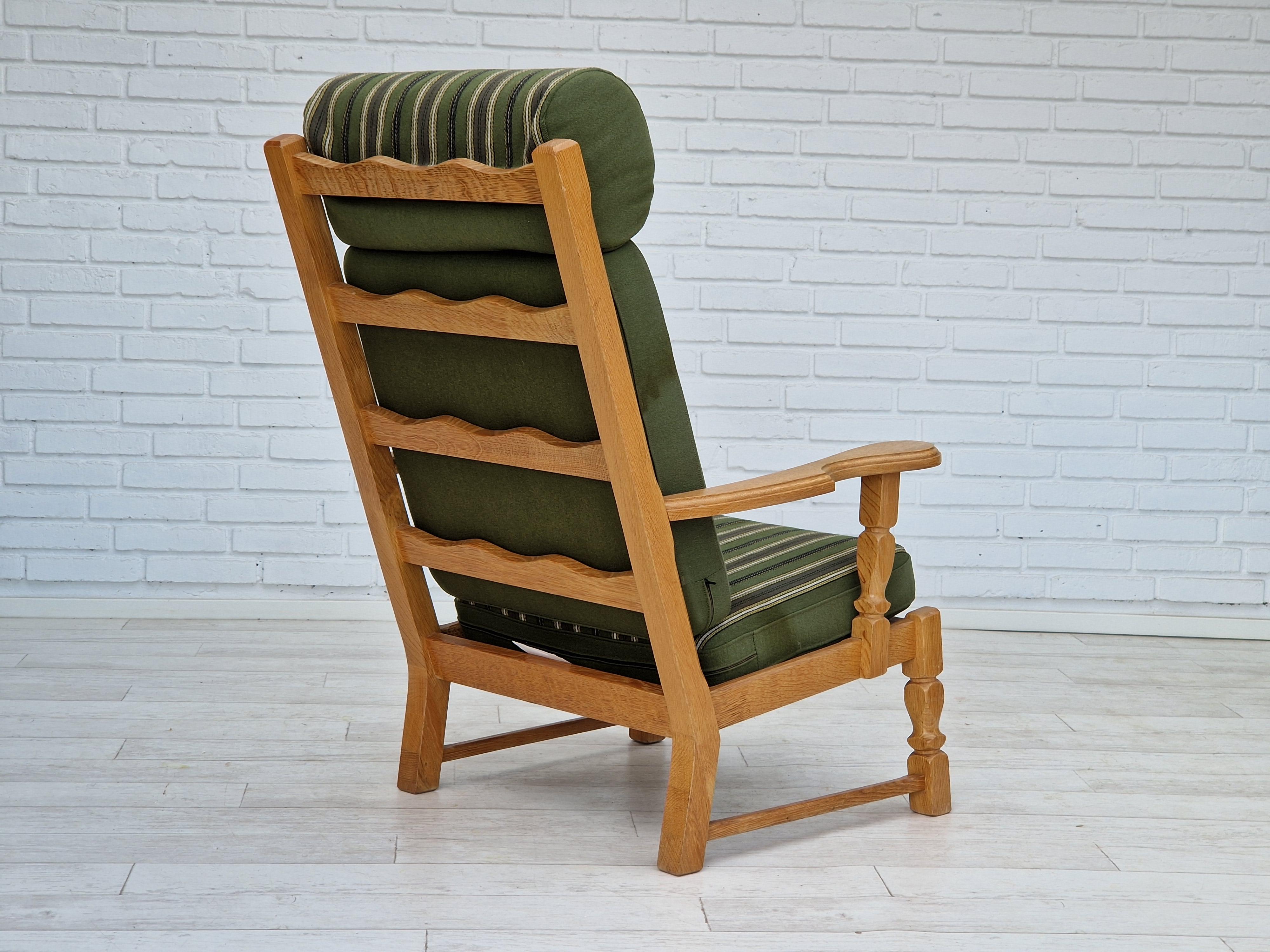 Années 60, fauteuil à dossier haut, design danois, style Henning Kjærnulf, original. en vente 1
