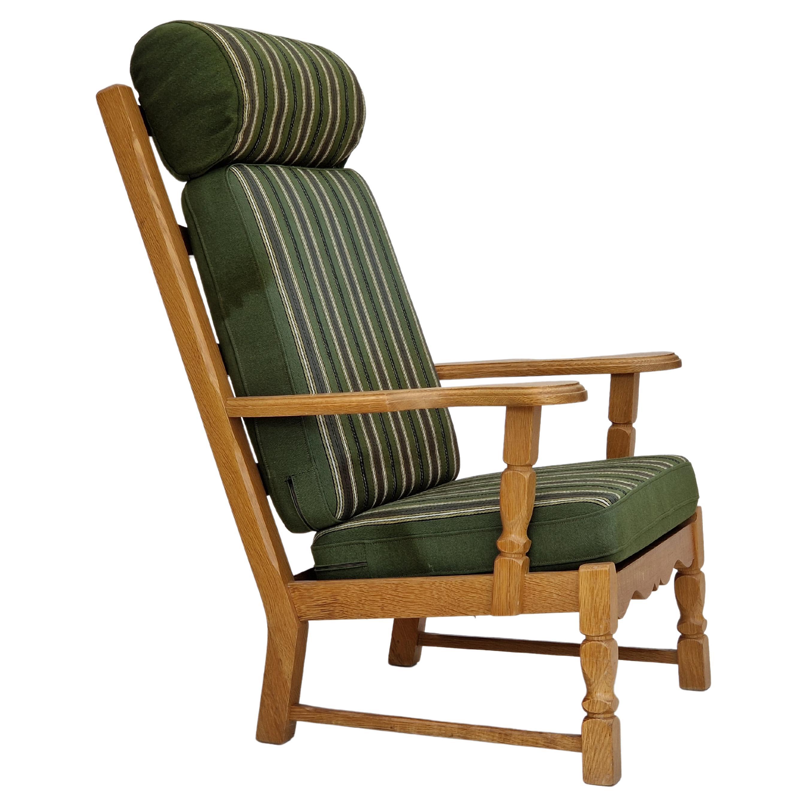 60s, Highback Armchair, Danish Design, Henning Kjærnulf Style, Original For Sale