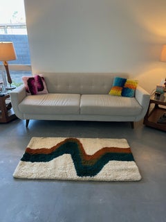 60's HOJER EKSPORT WILTON Lightening UNUSED Rya Rug Danish Modern Mid Century