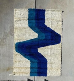 60's HOJER EKSPORT WILTON, Lightening, UNUSED, Rya Rug Danish Modern Mid Century
