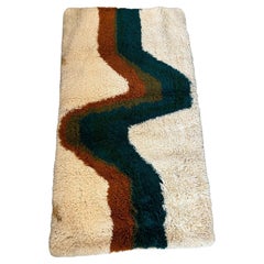 Alfombra Rya 60's HOJER EKSPORT WILTON Lightening UNUSED Danish Modern Mid Century
