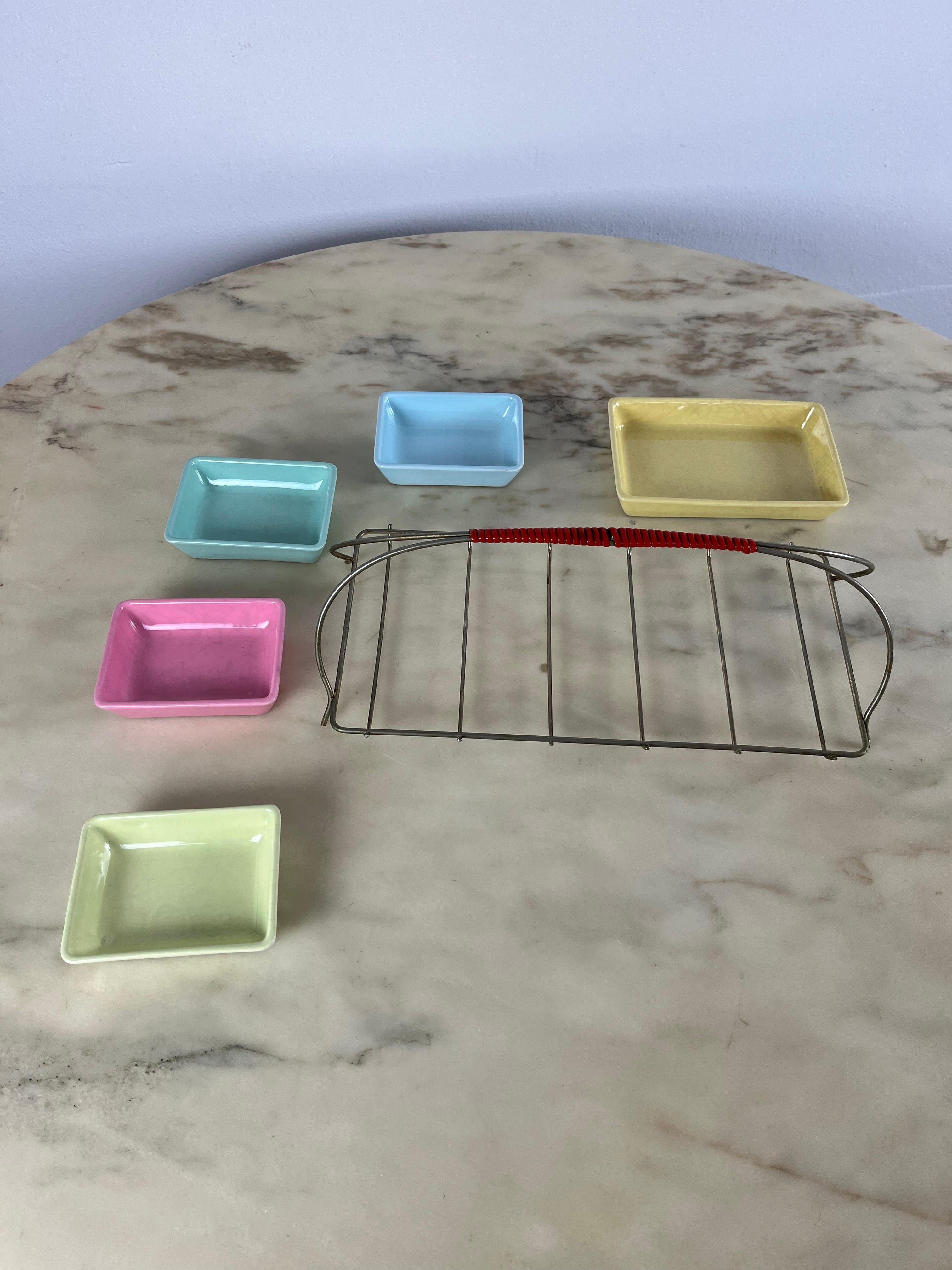 1960s Hors D'oeuvre in Metal and Ceramic For Sale 1