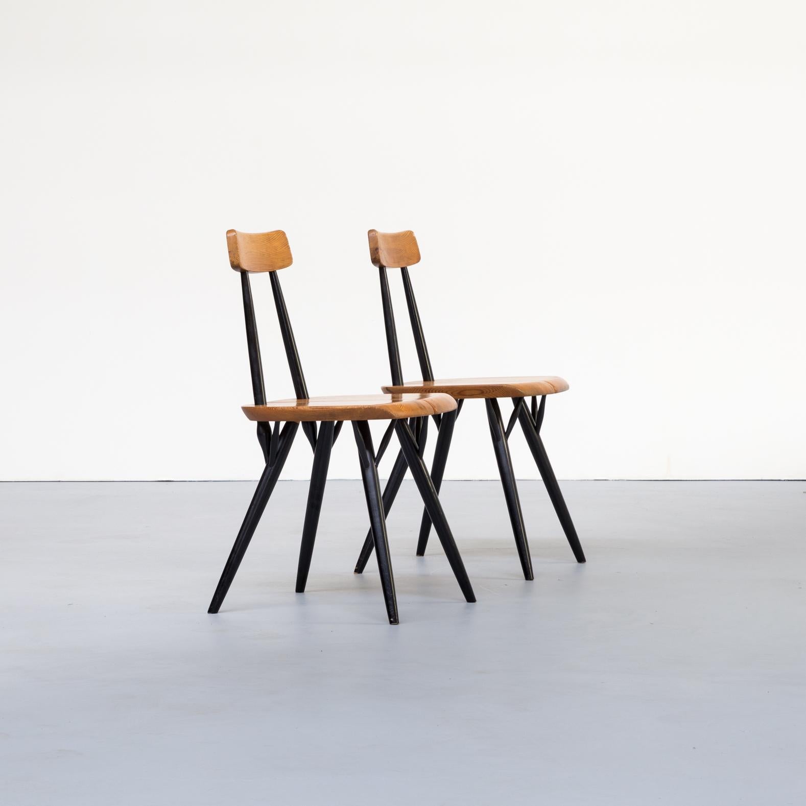 Mid-20th Century 1960s Ilmari Tapiovaara “Pirkka” Dining Chair for Laukaan Puu, Set of 2 For Sale