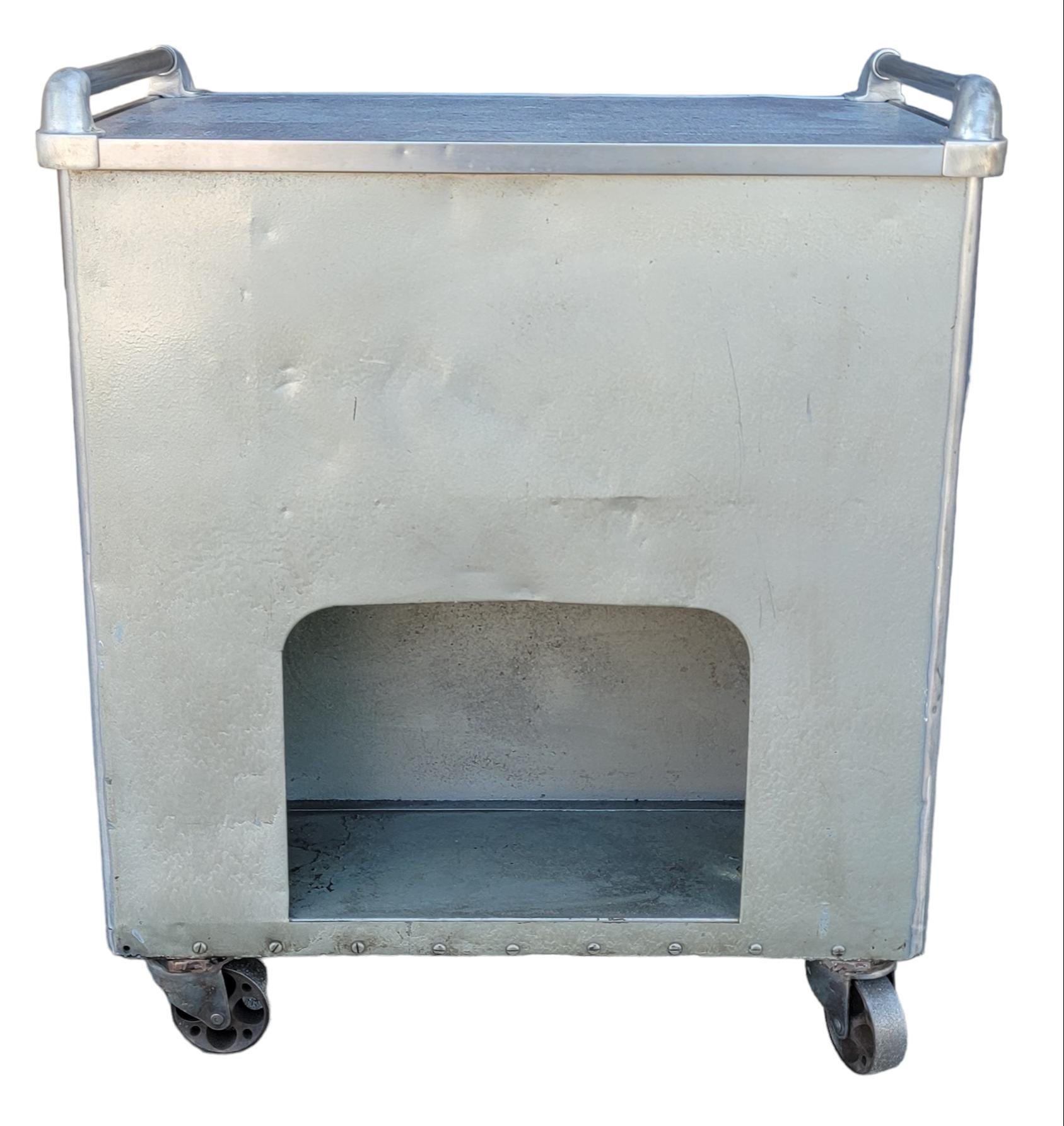 Mid-20th Century 60s Industrial Tanker Style Tol Base Cast Iron Caseium  Cart Trolley For Sale