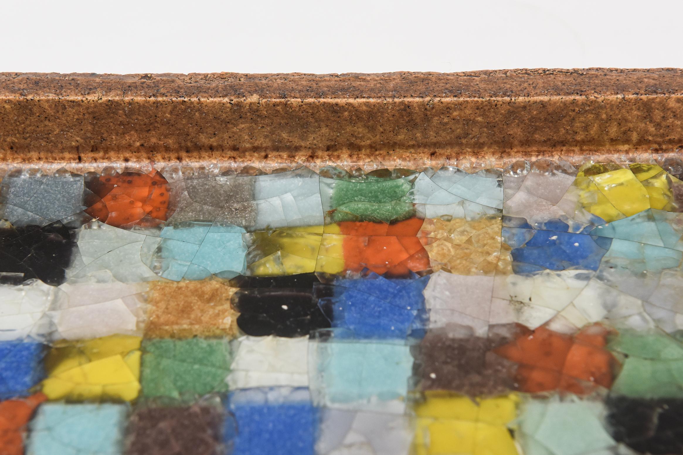 Cendrier / plateau italien des années 60 en céramique et mosaïque de verre fusionné de Bitossi pour Raymor en vente 2