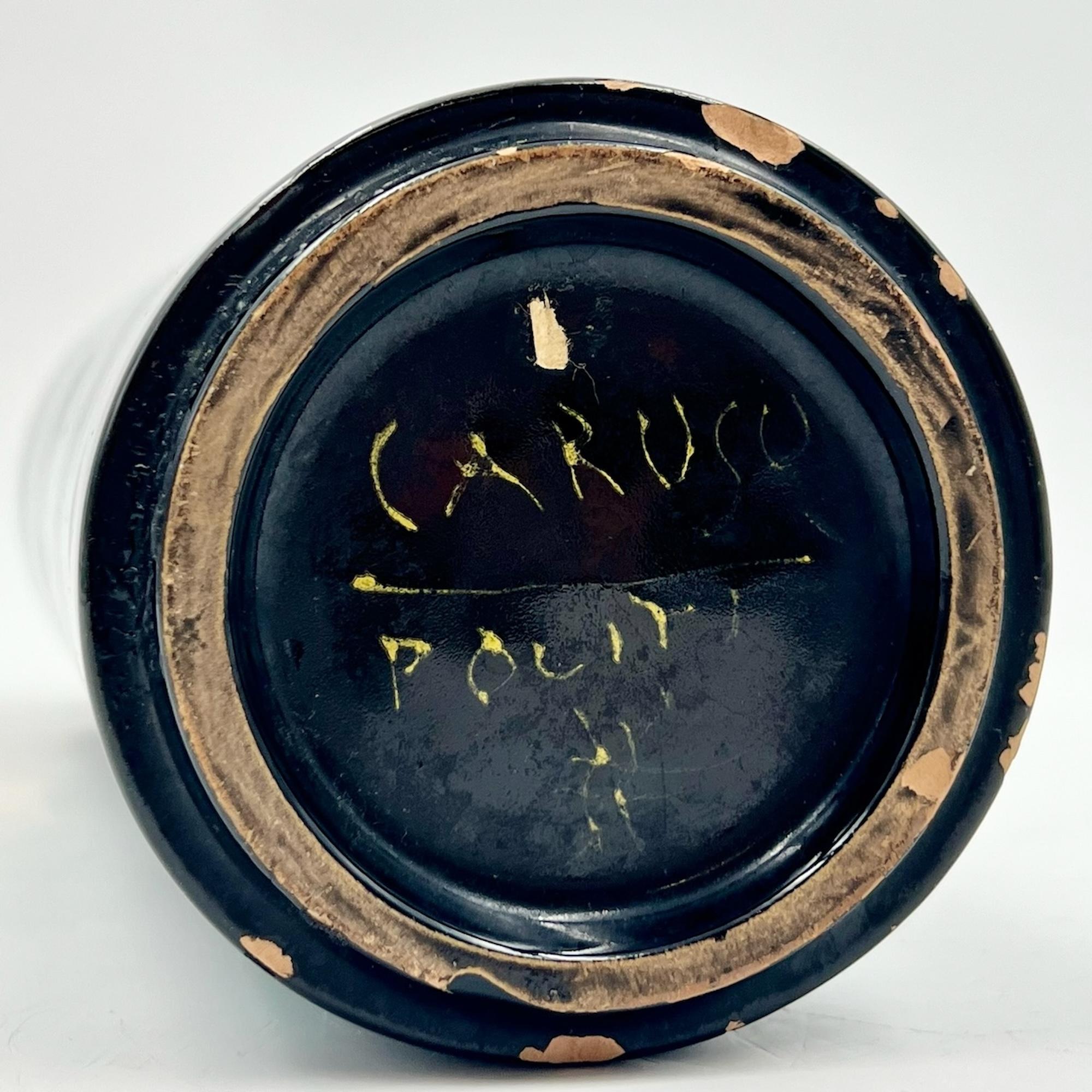 Vaso in ceramica italiana degli anni '60 di Caruso Politi Recanati - Design nero e turchese in vendita 2
