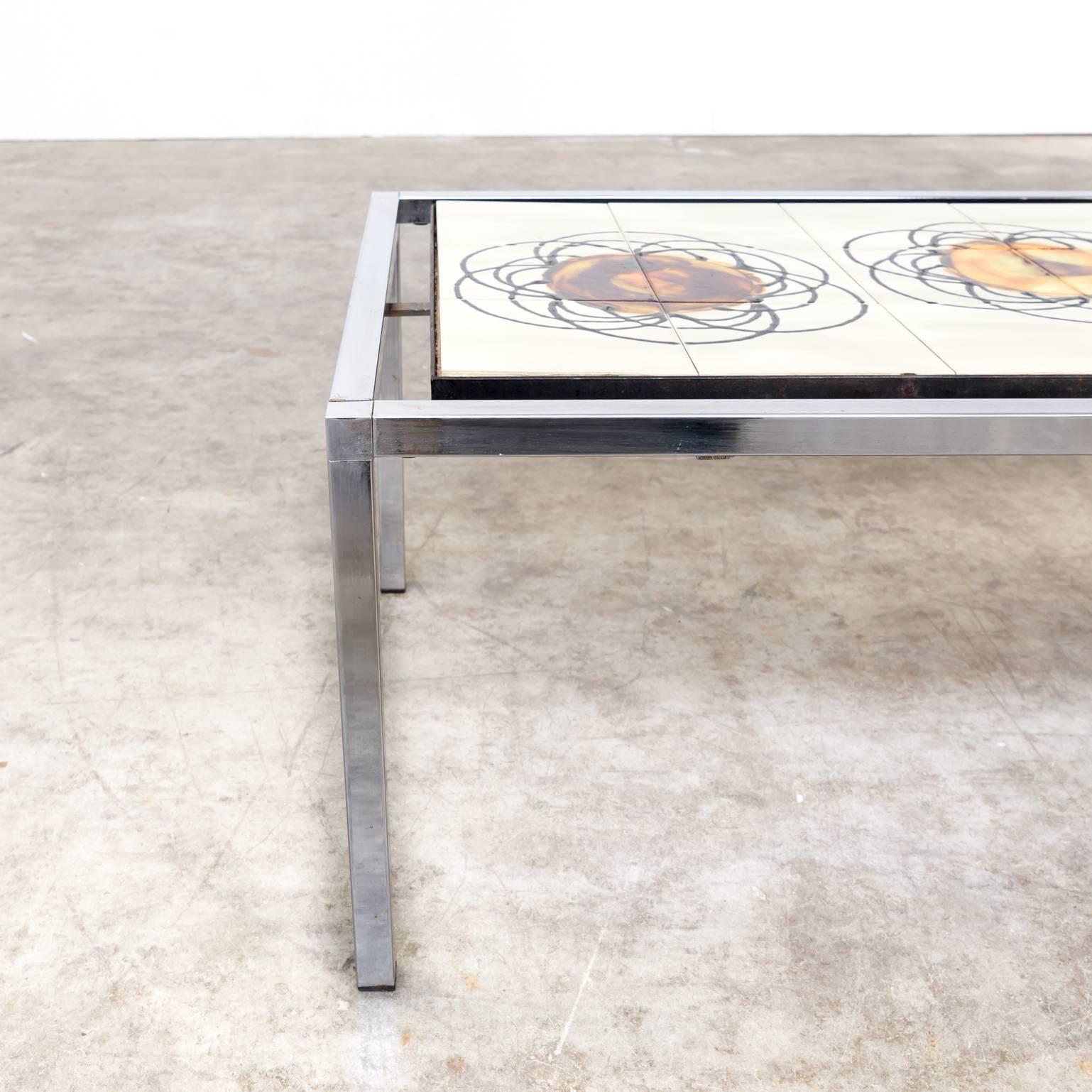 1960s Juliette Belarti Hand-Painted Coffee Table For Sale 2