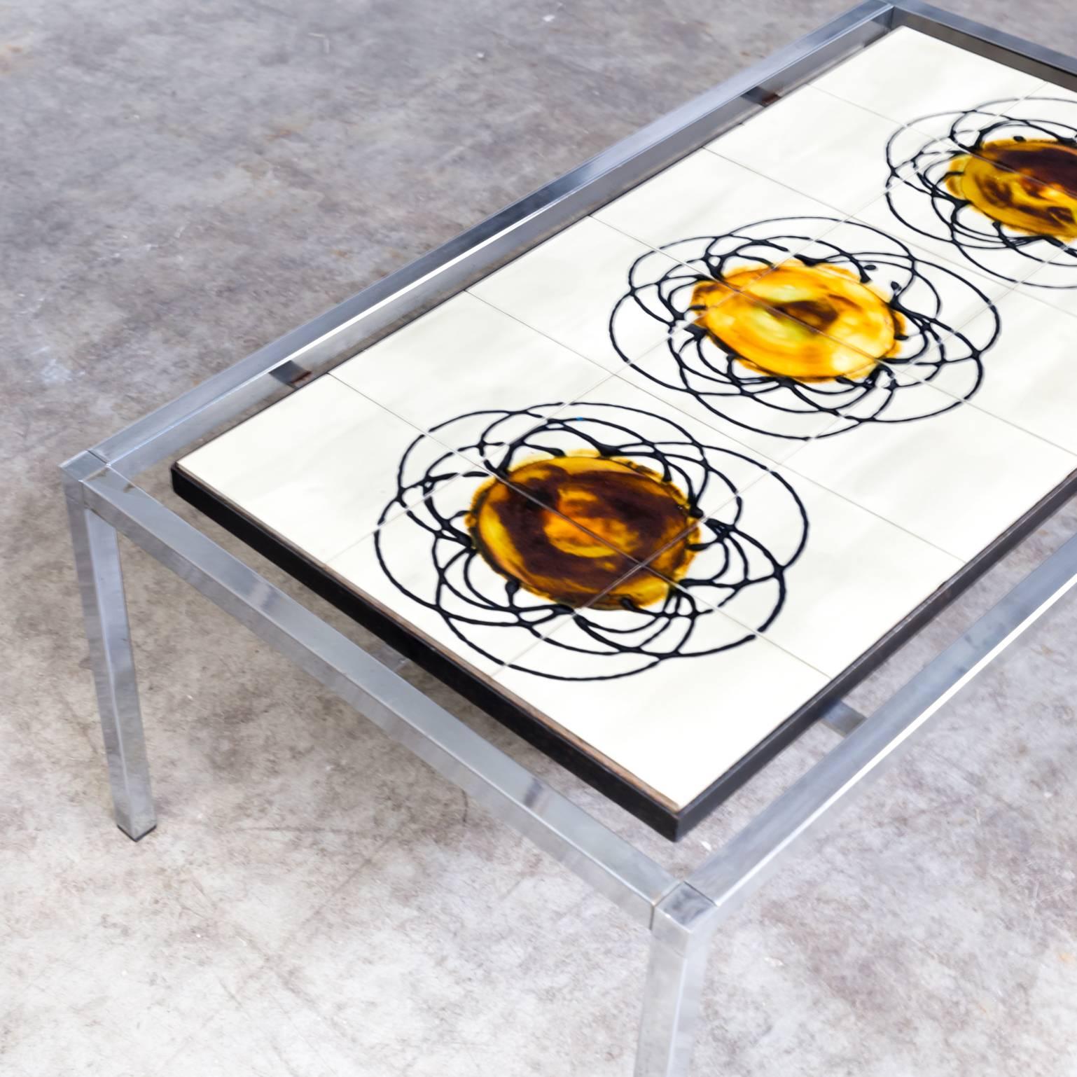 1960s Juliette Belarti Hand-Painted Coffee Table For Sale 3