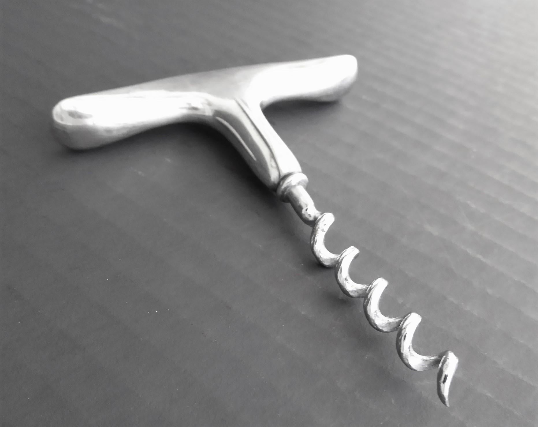 Mid-20th Century Danish Modern Knud Möller Sterling Silver Wine Opener W&S Sörensen, Denmark 1960