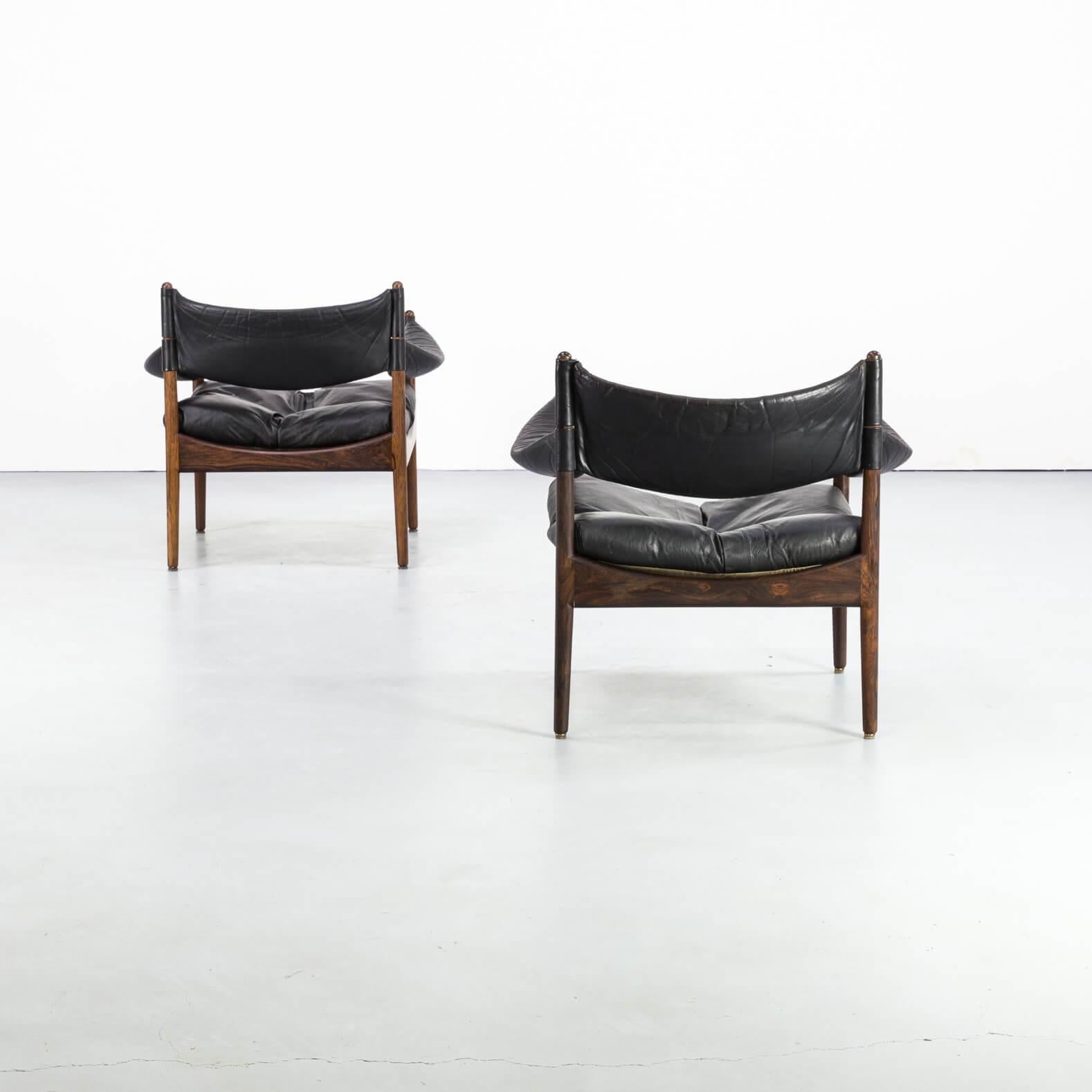 Leather 1960s Kristian Solmer Vedel Lounge Chairs for Søren Willadsen Set of 2
