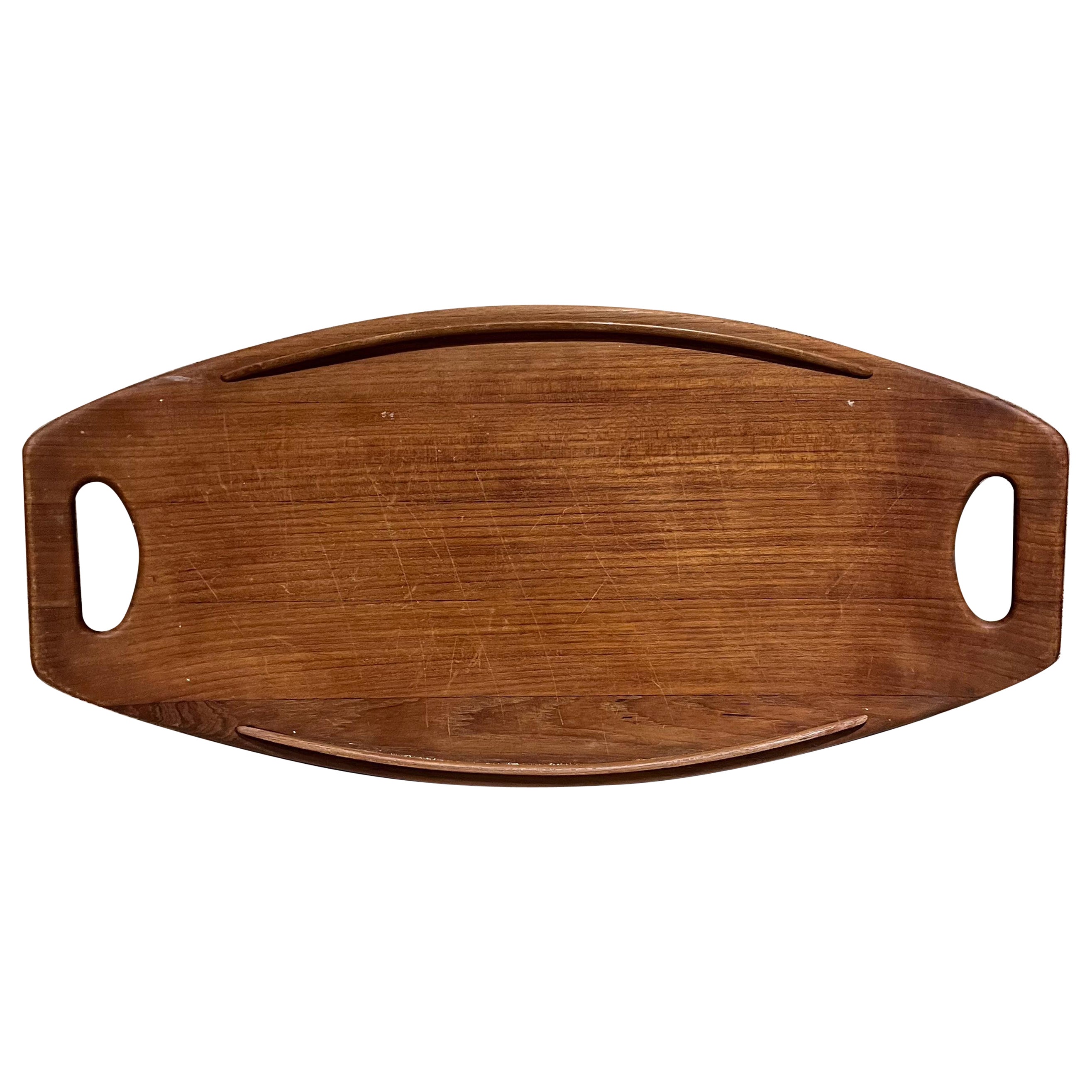 60s Large Danish Teak Serving Tray Jens Quistgaard Dansk Designs Ducks Gondola