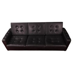 60s Leather Sofa, Convertible to Daybed