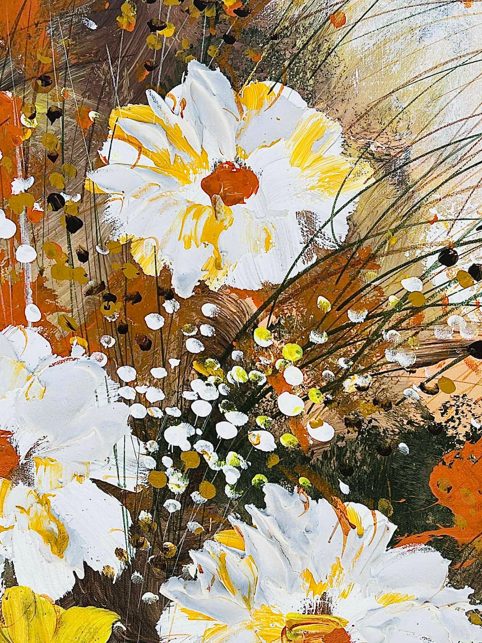 60s Lee Reynolds Vintage Mid Century Modern Abstrakt Floral Ölgemälde Gerahmt (Moderne der Mitte des Jahrhunderts) im Angebot