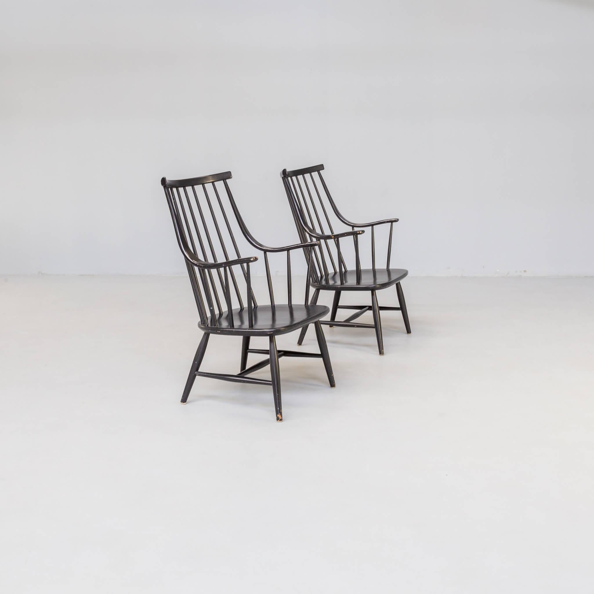 Lacquered 60s Lena Larsson Grandessa armchair for Nesto set/2 For Sale