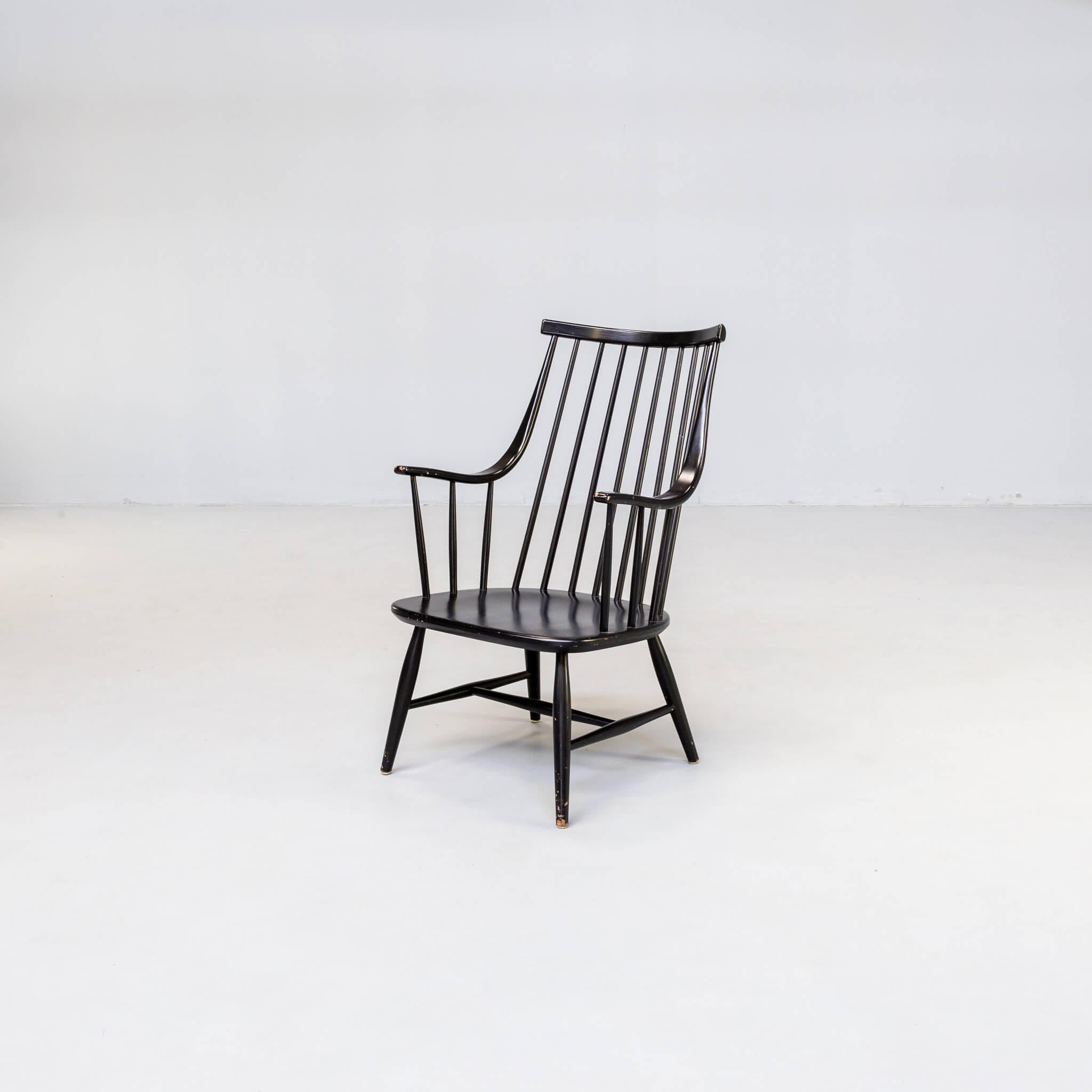Wood 60s Lena Larsson Grandessa armchair for Nesto set/2 For Sale