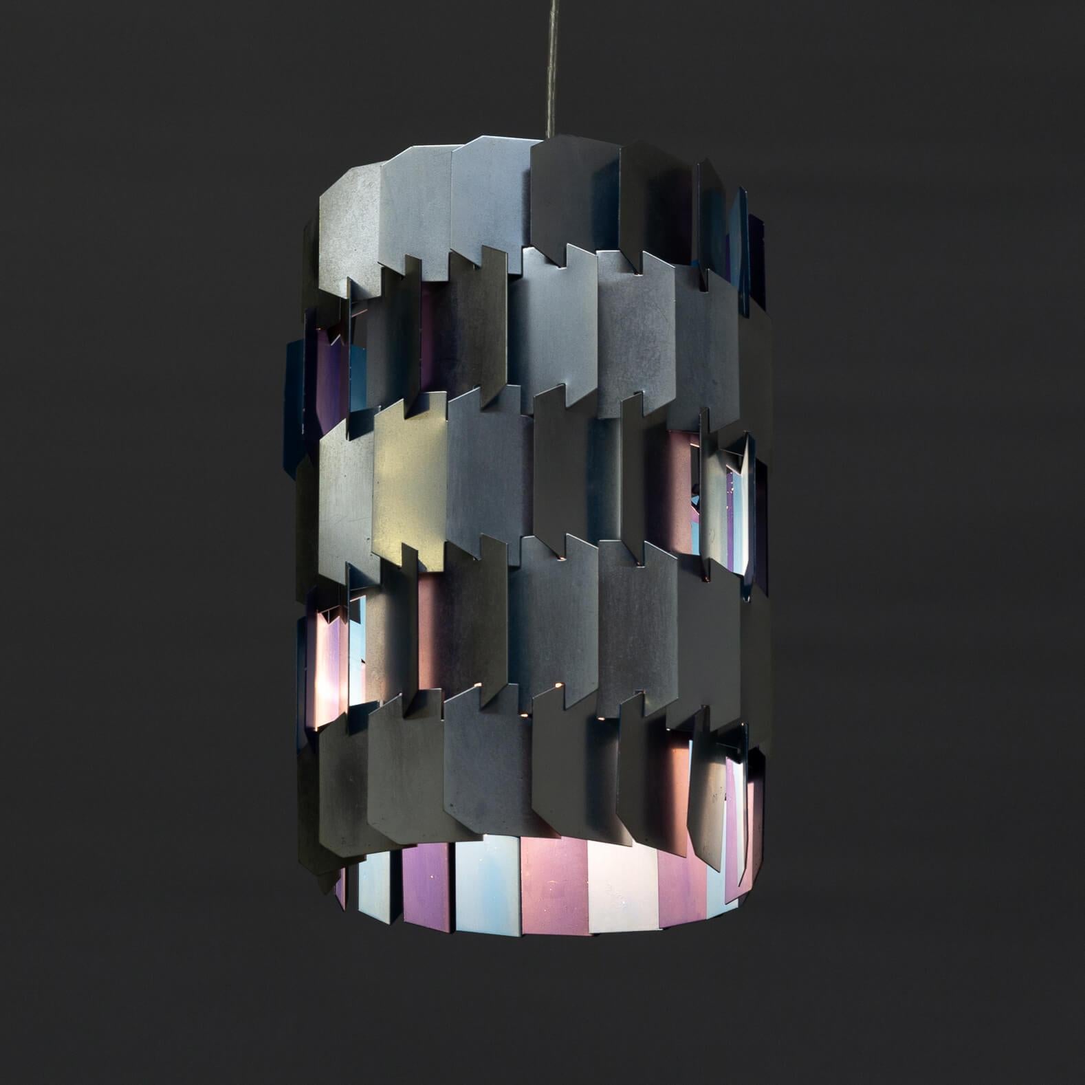 1960s Louis Weisdorf ‘facet’ Hanging Lamp for Lyfa In Good Condition For Sale In Amstelveen, Noord