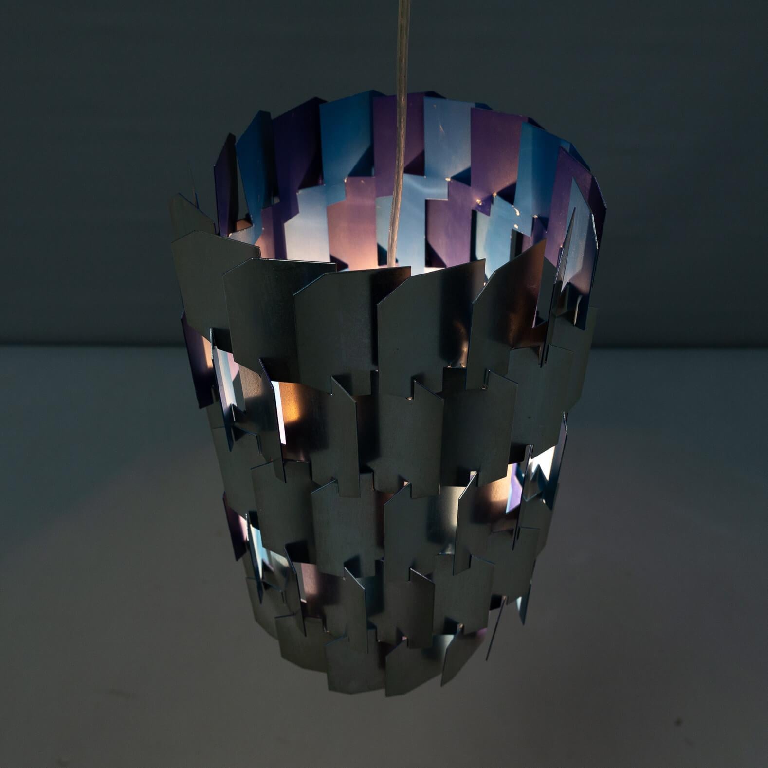 Metal 1960s Louis Weisdorf ‘facet’ Hanging Lamp for Lyfa For Sale