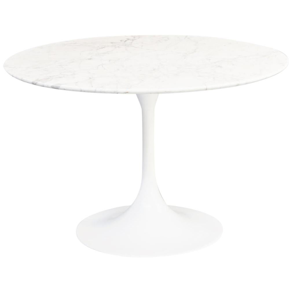 1960s Marble Round Table on Trumpet Foot Attr Rudi Bonzanini For Sale