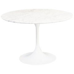 1960s Marble Round Table on Trumpet Foot Attr Rudi Bonzanini