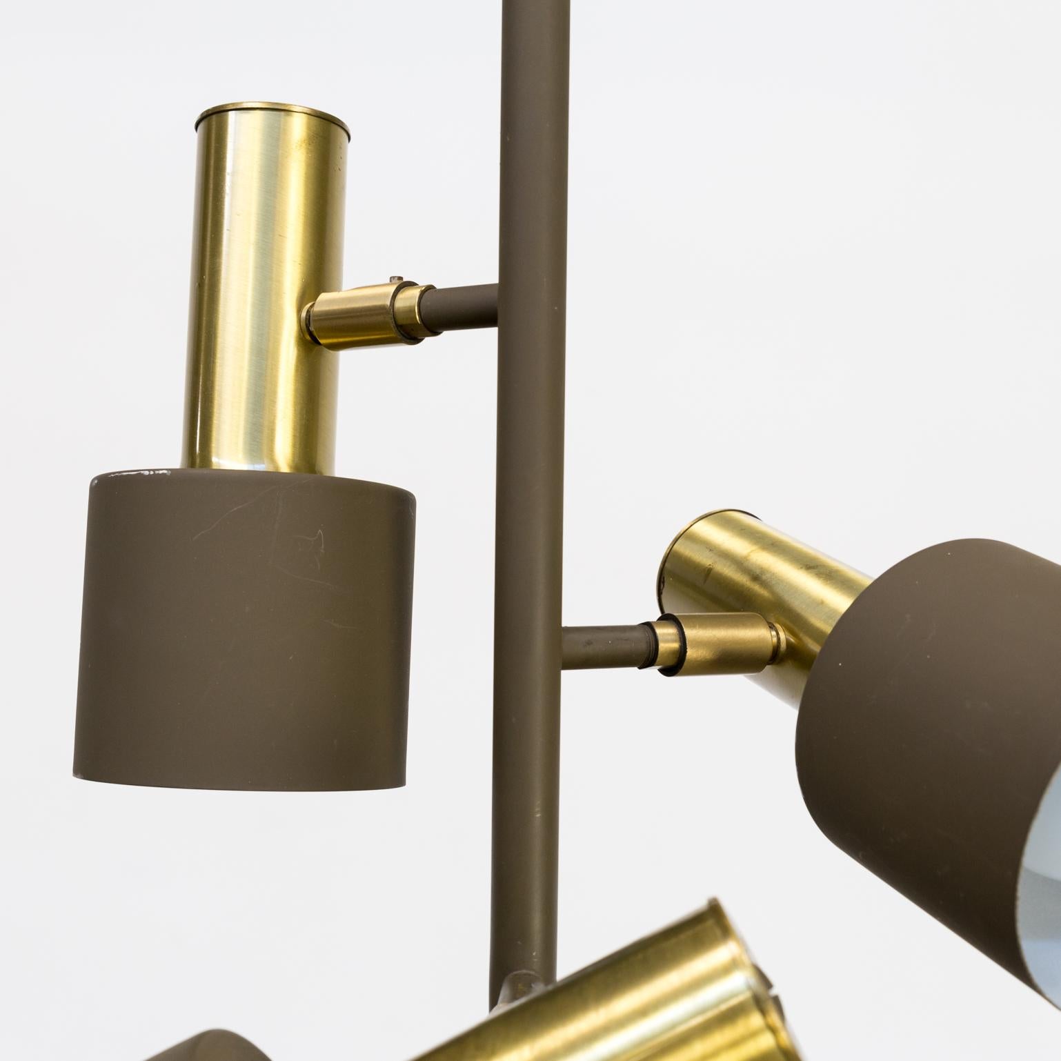 1960s Metal and Brass Three Spot Floor Lamp for Koch & Lowy For Sale 1