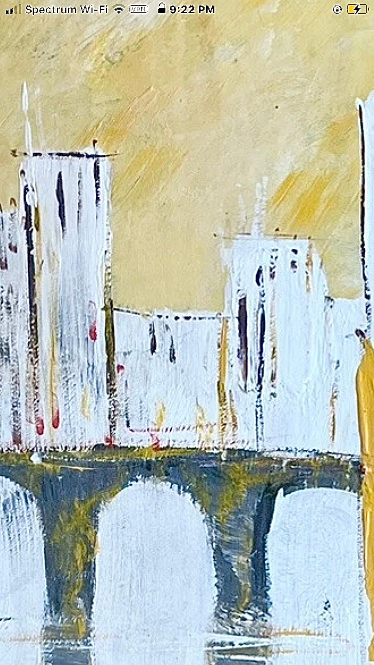 60s Mid Century Modern Abstract Sailboat Nautical Jare Oil Painting Framed For Sale 1