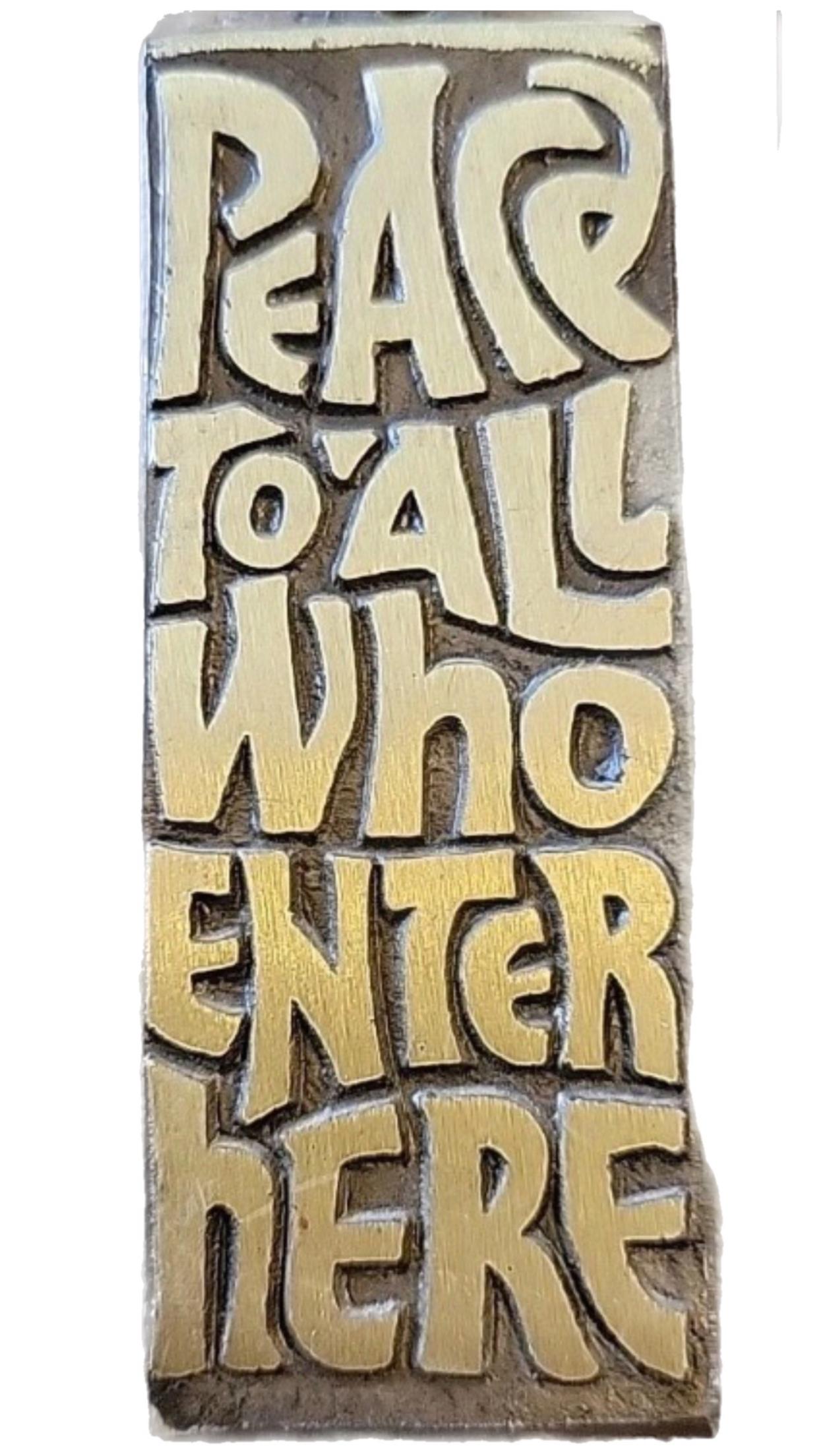 60s Mid Century Modern New Home Gift Jewish Door Blessing Peace Mezuzah Israel In Good Condition For Sale In St.Petersburg, FL
