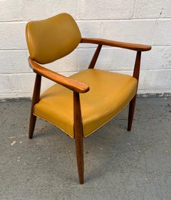 60's Mid-Century Modern Walnut and Vinyl Armchair