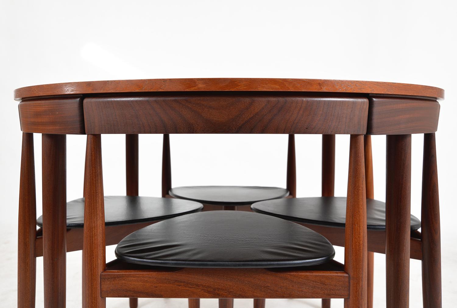 60s Midcentury Modern Danish Teak Frem Rojle ‘Roundette’ Dining Suite Hans Olsen 3