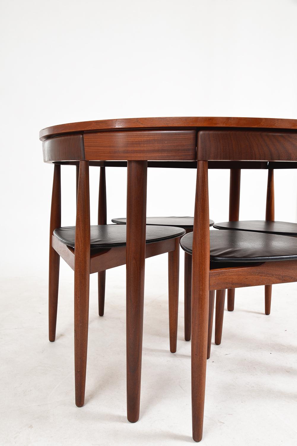 60s Midcentury Modern Danish Teak Frem Rojle ‘Roundette’ Dining Suite Hans Olsen In Good Condition In Sherborne, Dorset