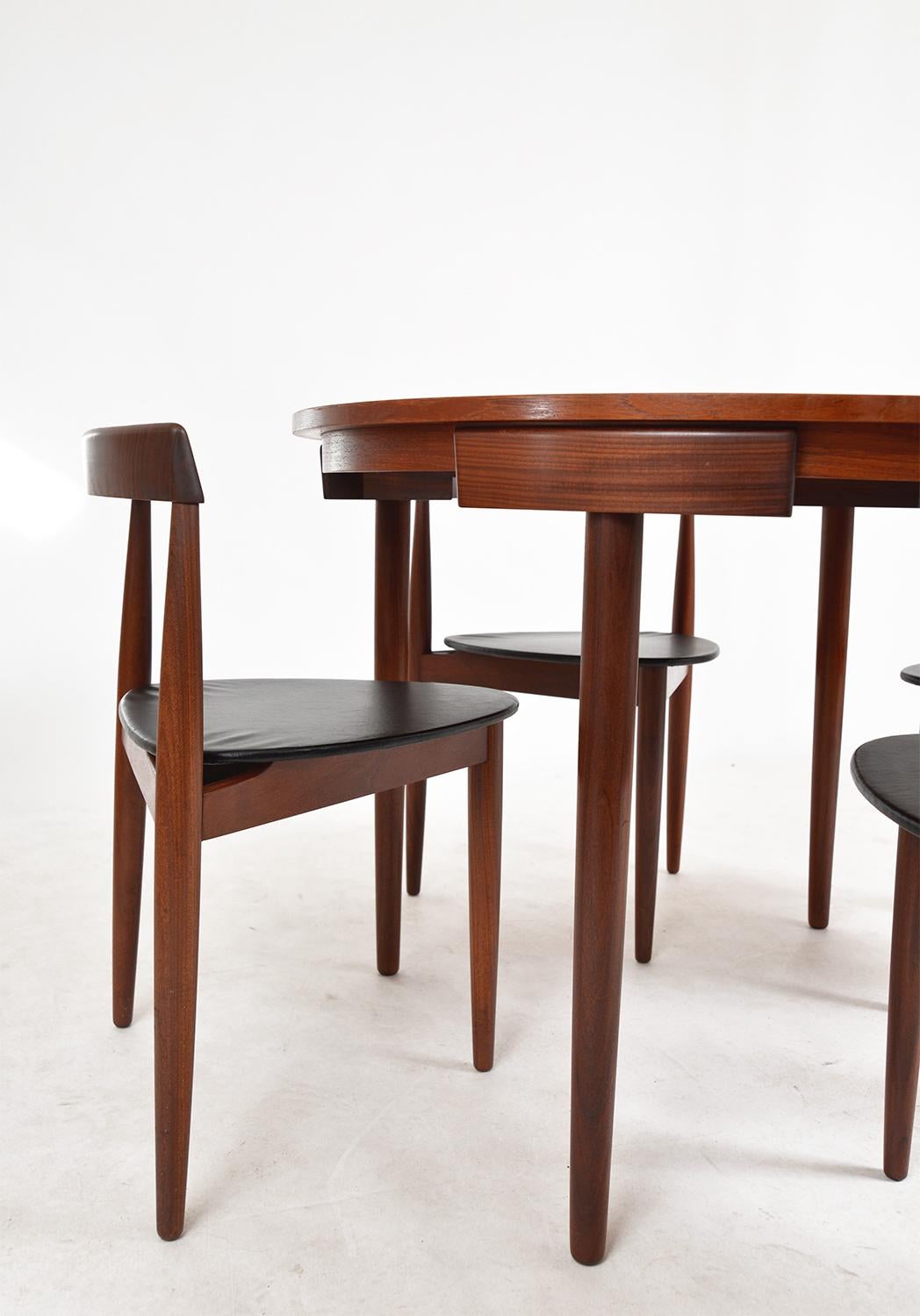 Mid-20th Century 60s Midcentury Modern Danish Teak Frem Rojle ‘Roundette’ Dining Suite Hans Olsen