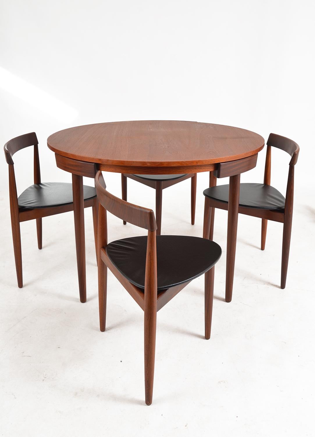 60s Midcentury Modern Danish Teak Frem Rojle ‘Roundette’ Dining Suite Hans Olsen 1