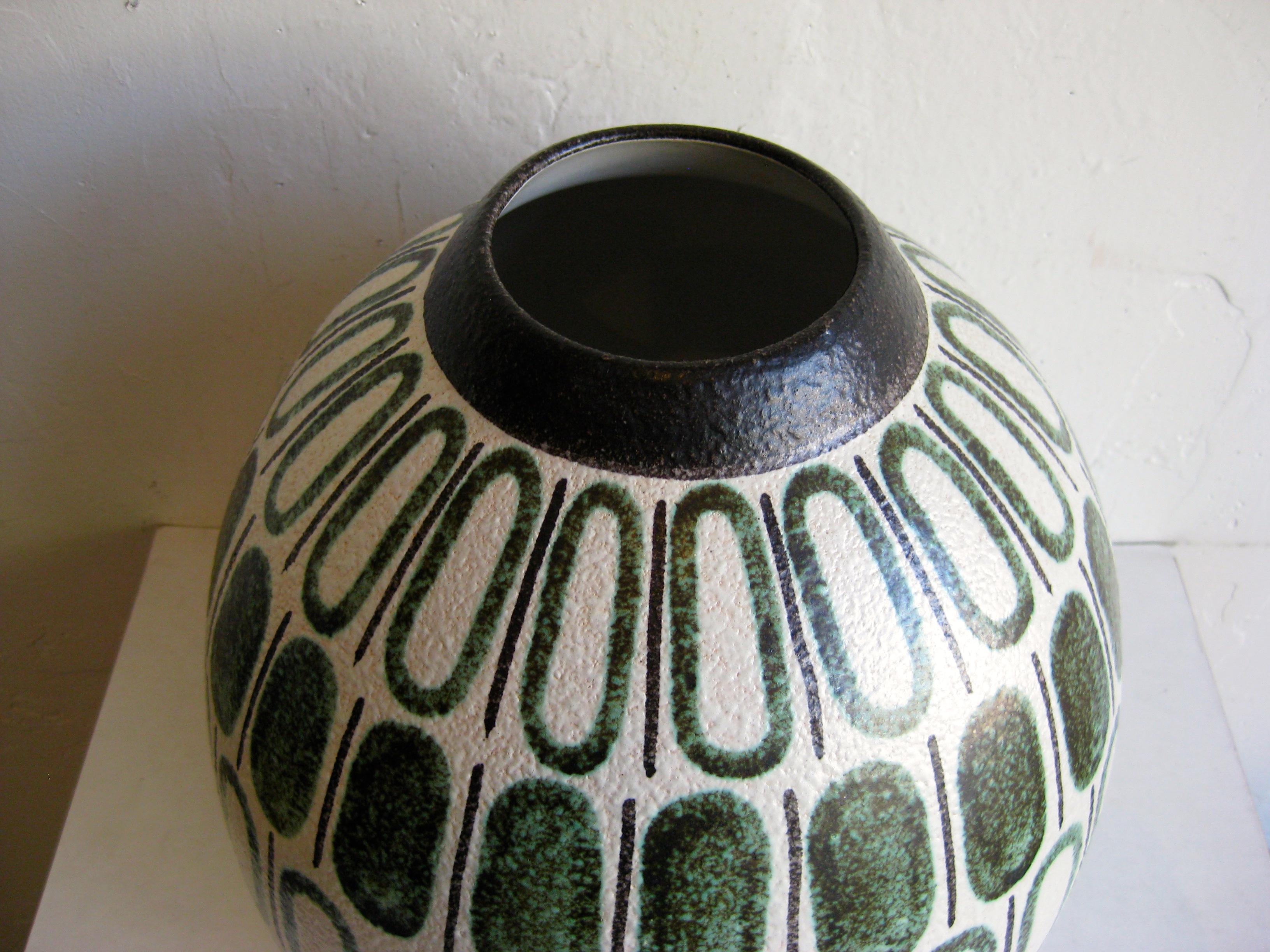 Modernist Ruscha Studio Ceramic Pottery Monumental Vase West Germany Bauhaus 6