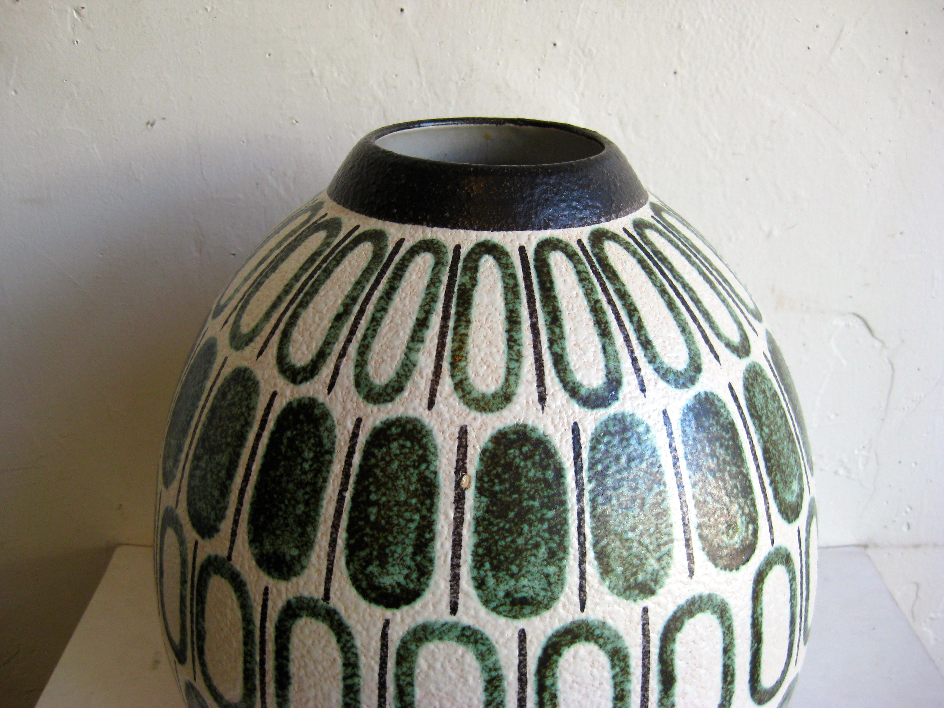 Modernist Ruscha Studio Ceramic Pottery Monumental Vase West Germany Bauhaus 1