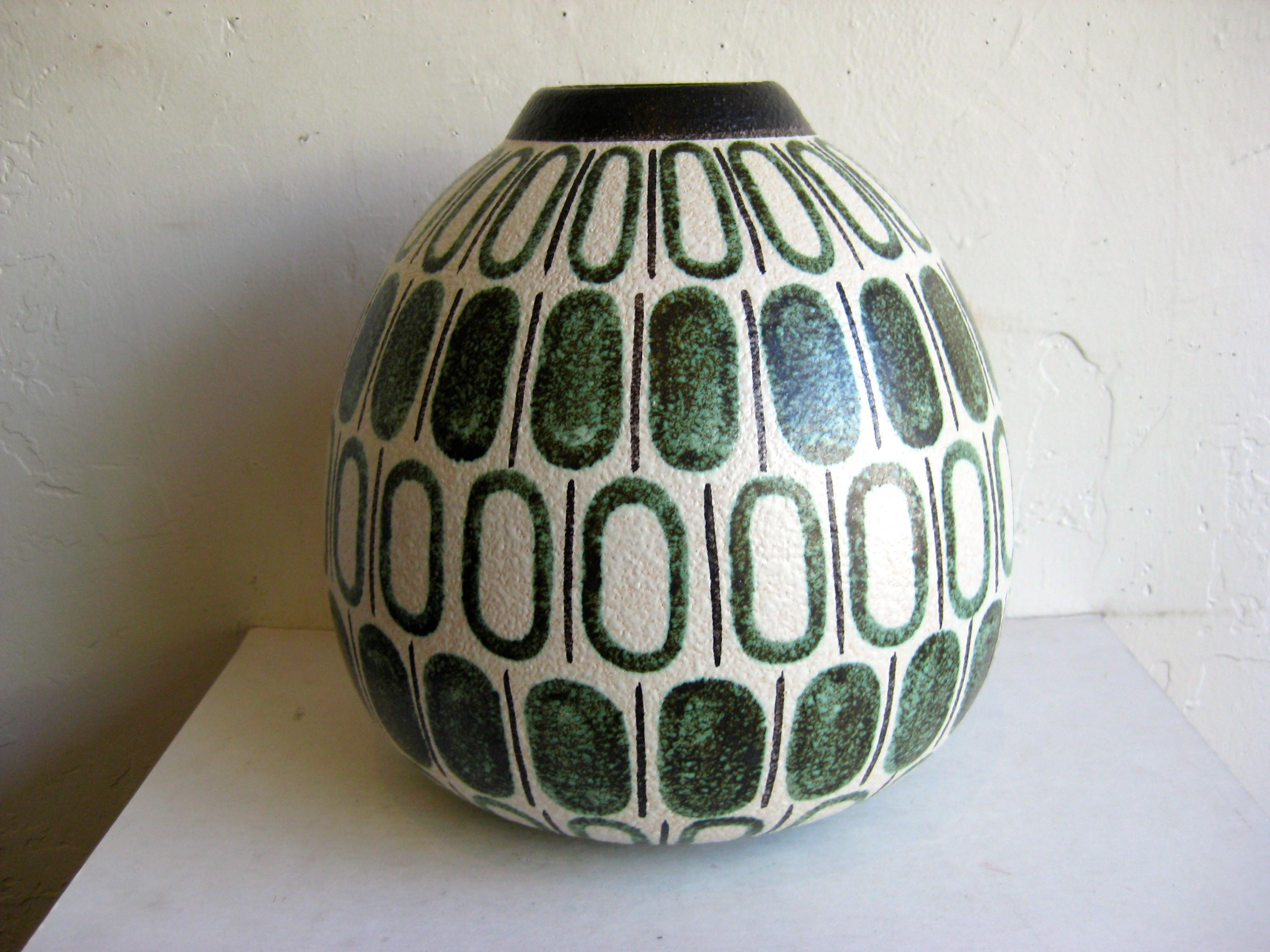 Modernist Ruscha Studio Ceramic Pottery Monumental Vase West Germany Bauhaus 3
