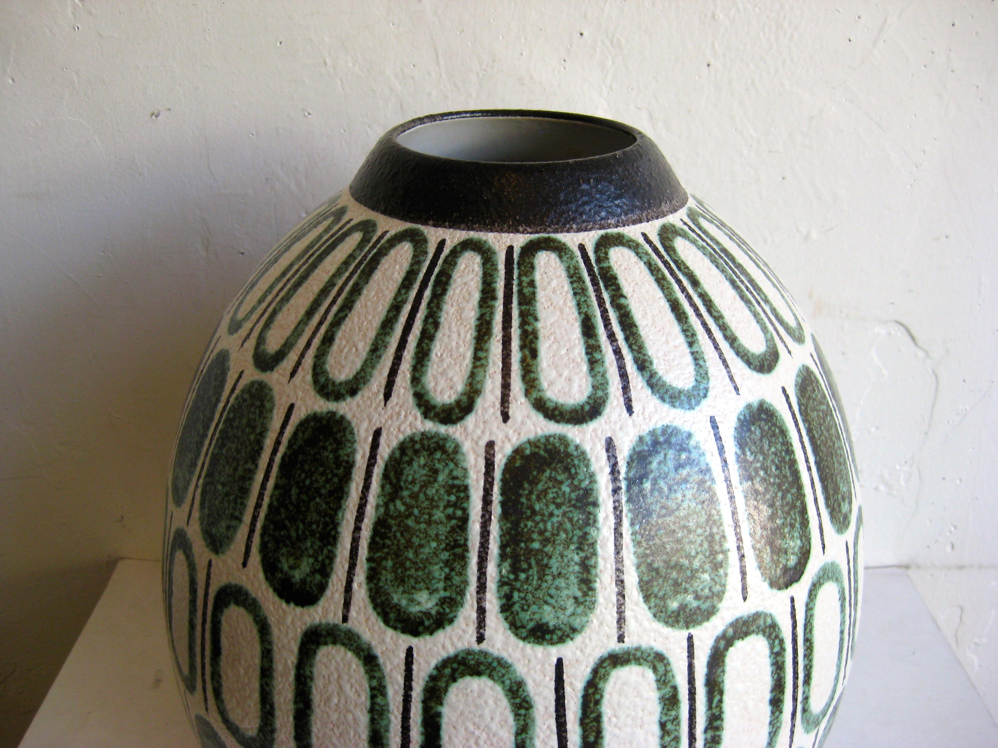 Modernist Ruscha Studio Ceramic Pottery Monumental Vase West Germany Bauhaus 4