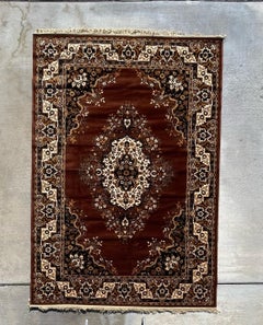 60's MOSSUL, Brown Floral, UNUSED, Rya Rug, Mid Century Modern