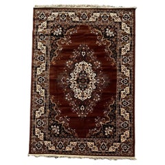 60's MOSSUL Brown Floral UNUSED Rya Rug Mid Century Modern