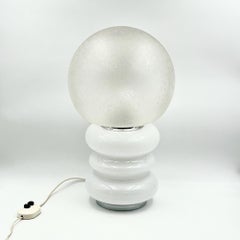 60s Murano Glass Table Lamp with Ice Crystal Effect - Iconic Design Lighting