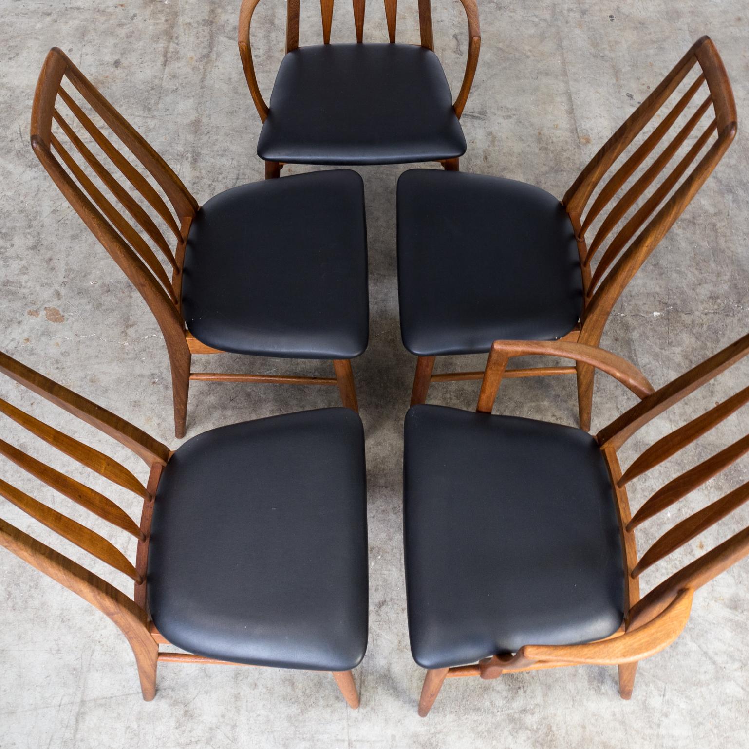 60s Niels Koefoed ‘eva’ dining chair for Koefoed Hornslet set/5 For Sale 3