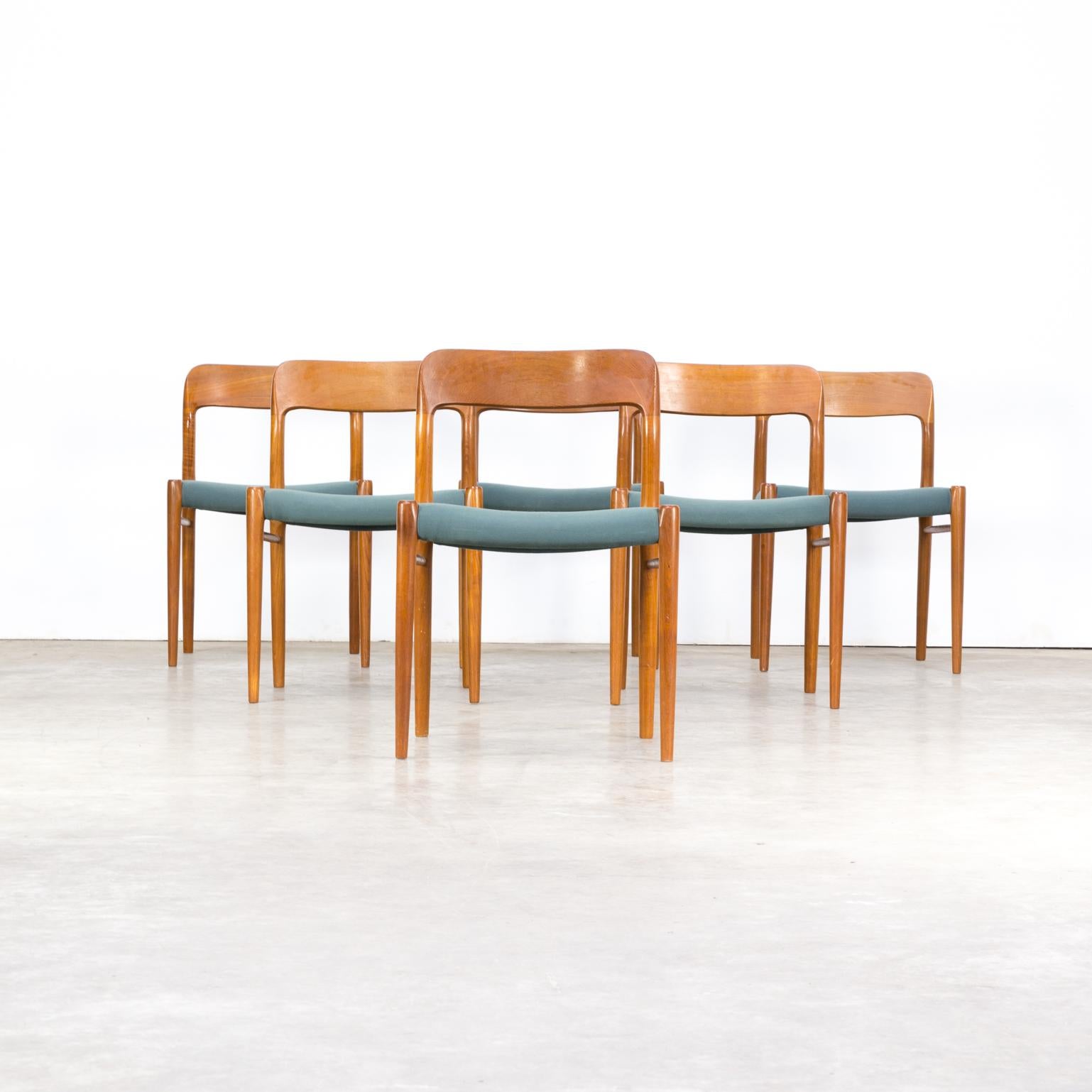 Danish 1960s Niels O. Møller Model 75 Dining Chairs for J.L. Møller Set of 6 For Sale