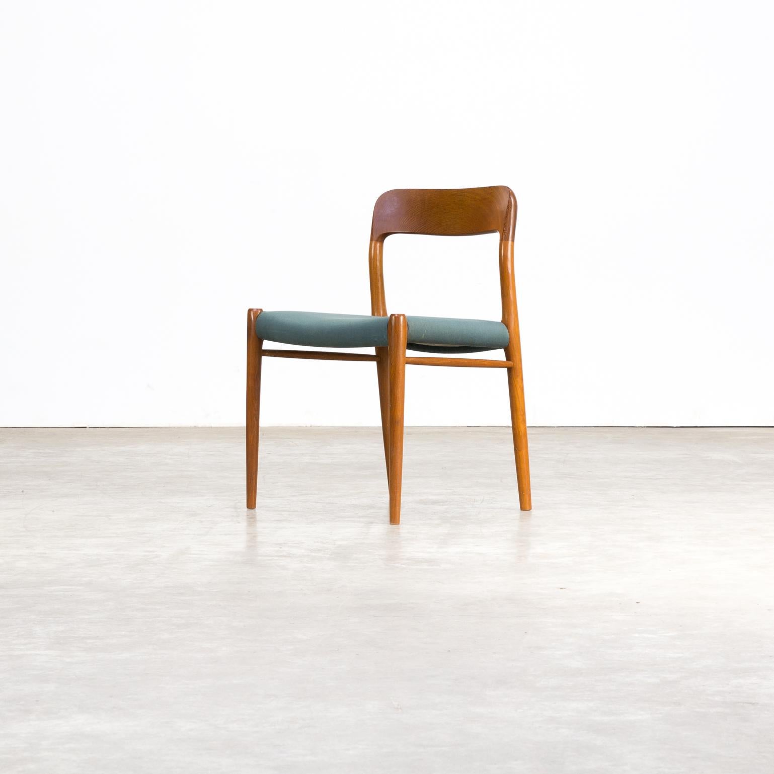 Mid-20th Century 1960s Niels O. Møller Model 75 Dining Chairs for J.L. Møller Set of 6 For Sale