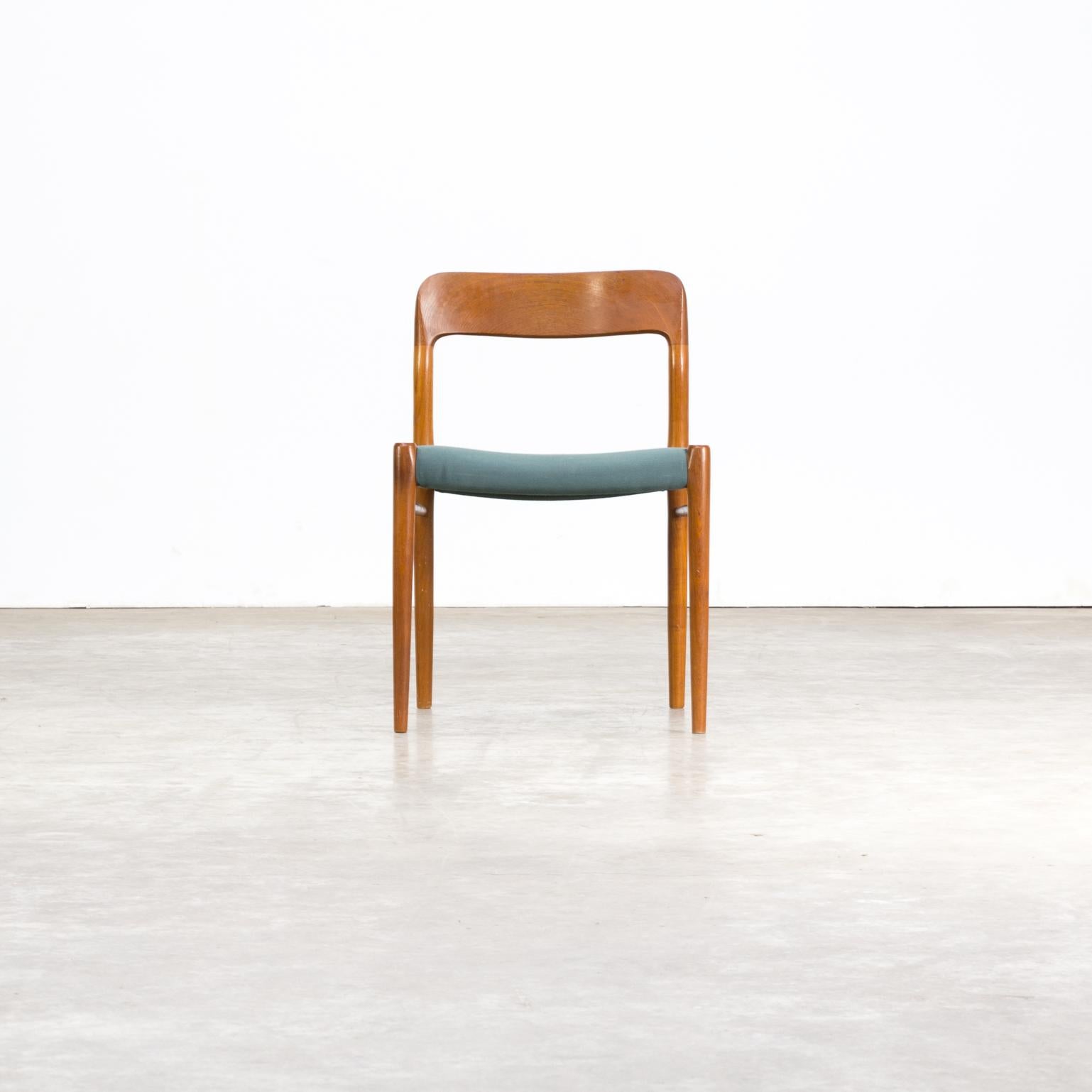 Fabric 1960s Niels O. Møller Model 75 Dining Chairs for J.L. Møller Set of 6 For Sale