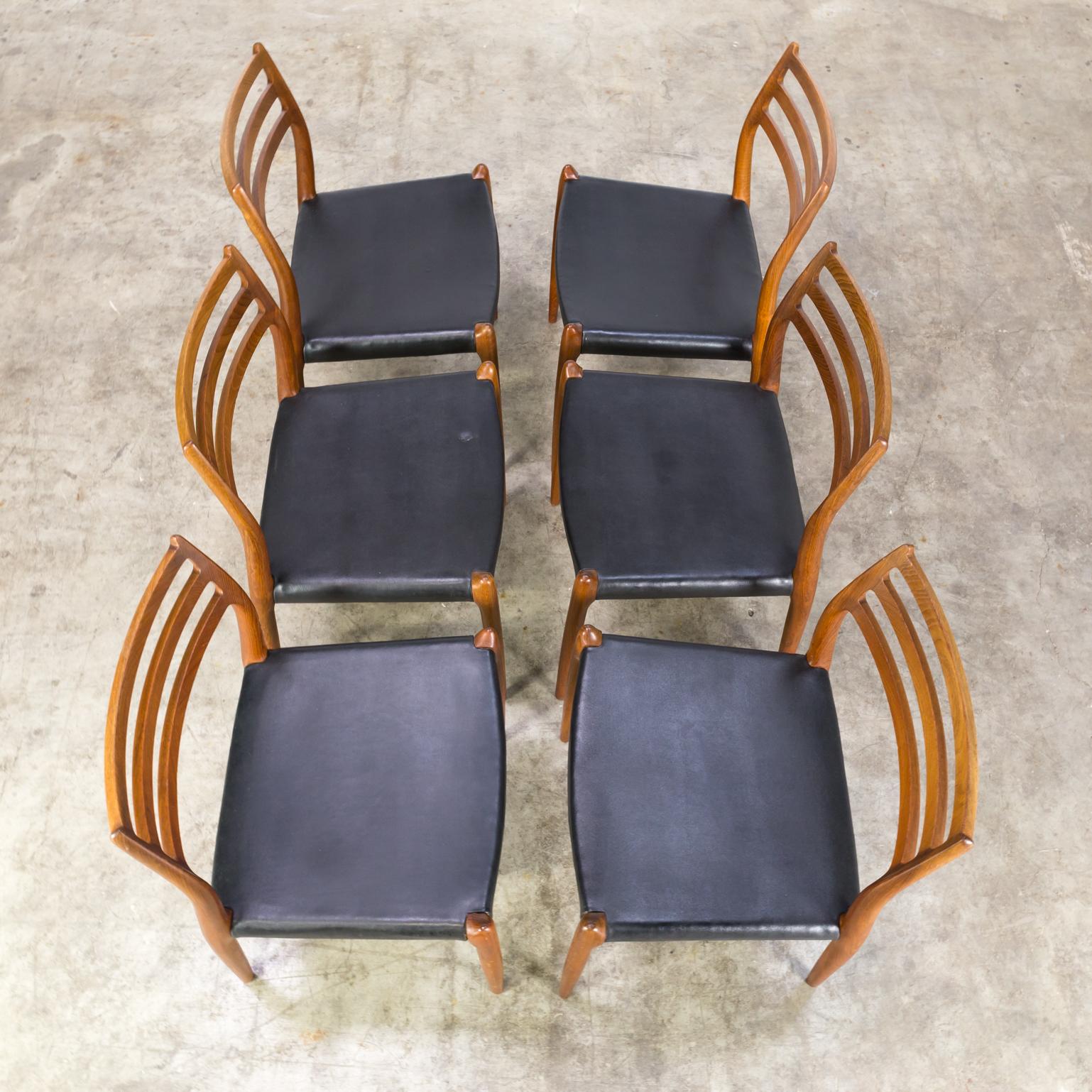 Danish 1960s Niels O. Møller ‘Model No 78’ Dining Chairs for J.L. Møller Set of 6 For Sale