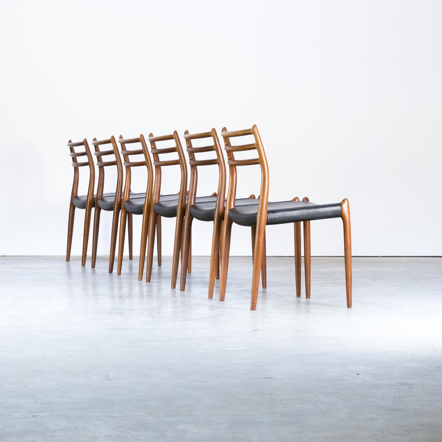 Mid-20th Century 1960s Niels O. Møller ‘Model No 78’ Dining Chairs for J.L. Møller Set of 6 For Sale