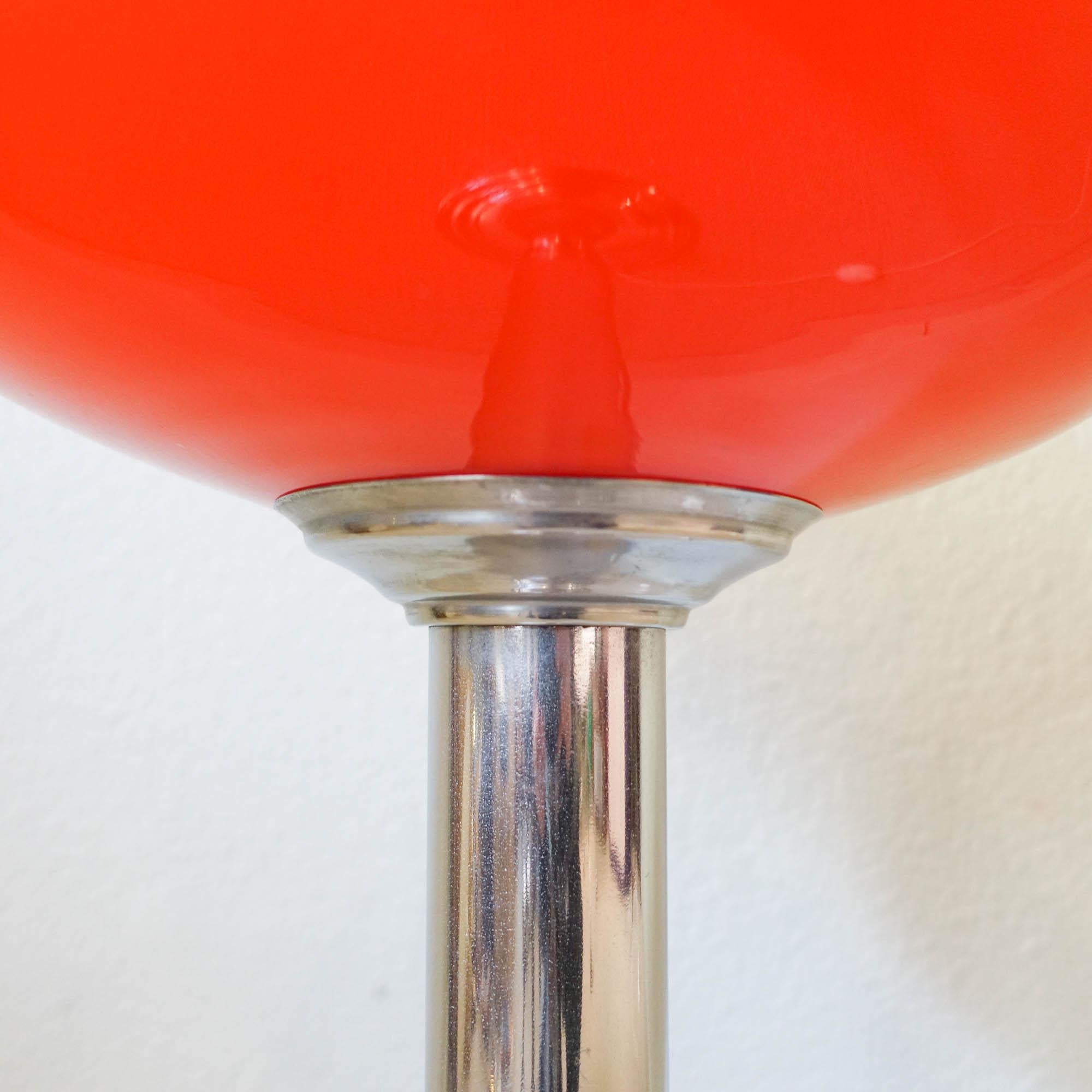60’s Orange Portuguese Opaline Glass Ashtray Floor Lamp 6